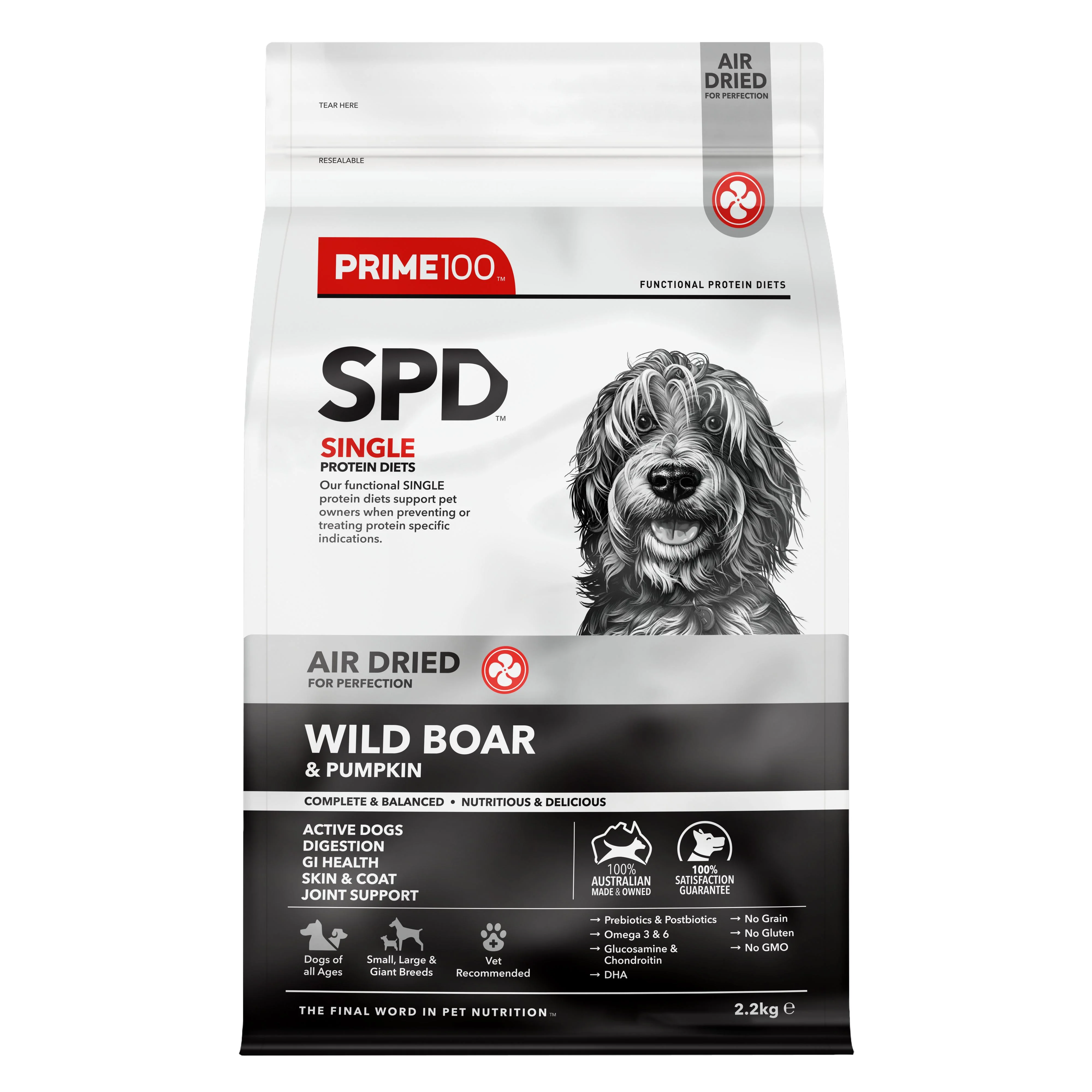 PRIME 100 SPD Air Dried Wild Boar and Pumpkin 2.2kg