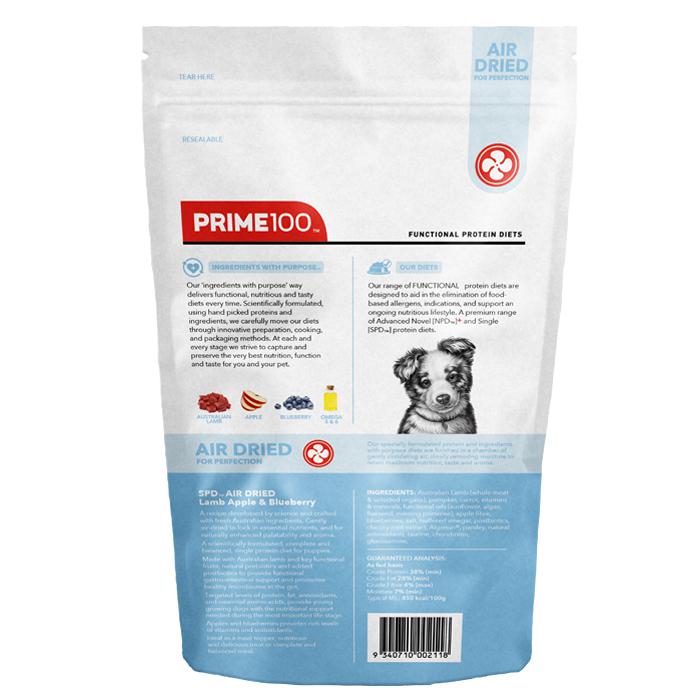 Prime 100 SPD Air Lamb, Apple and Blueberry Puppy Food 120g - Image 3