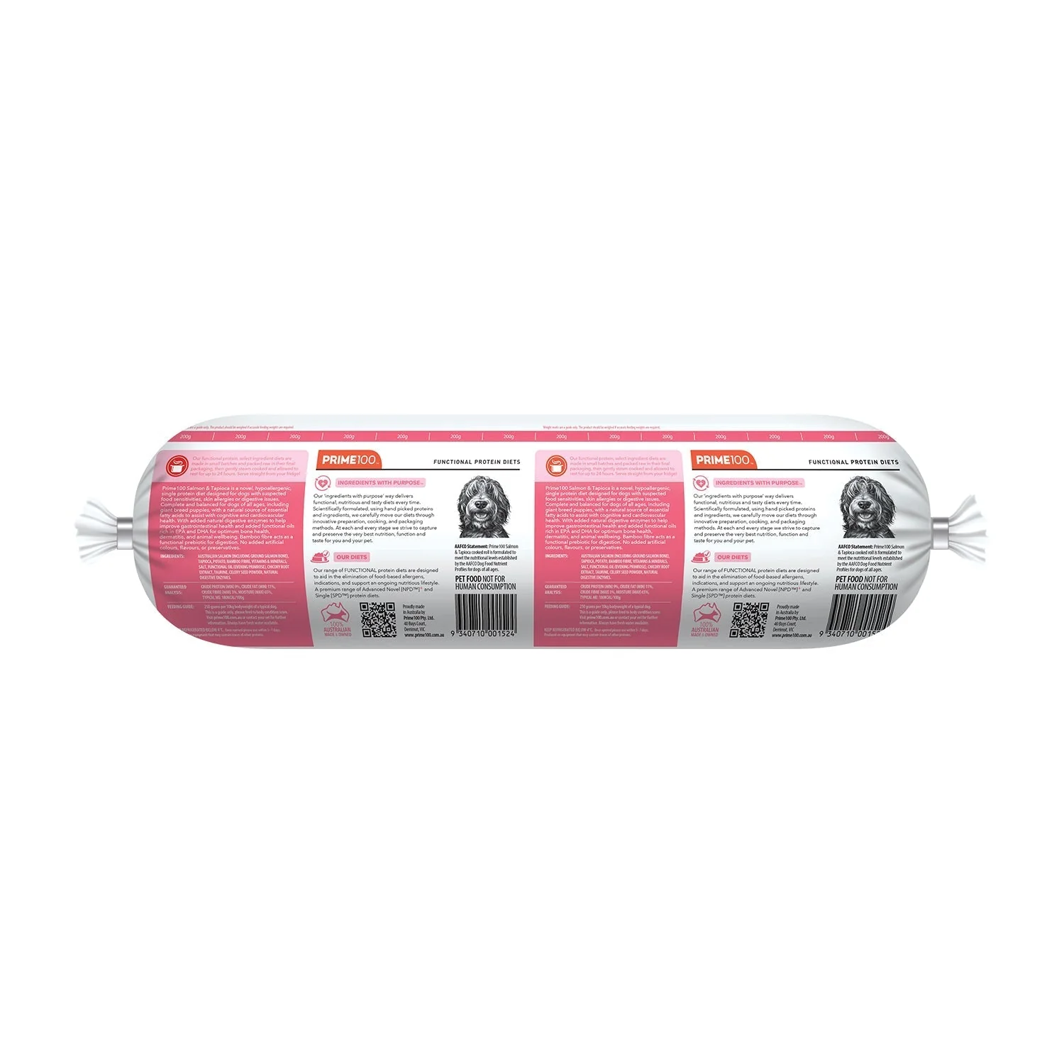 Prime 100 Dog SPD Salmon and Tapioca Roll 2kg - Image 3
