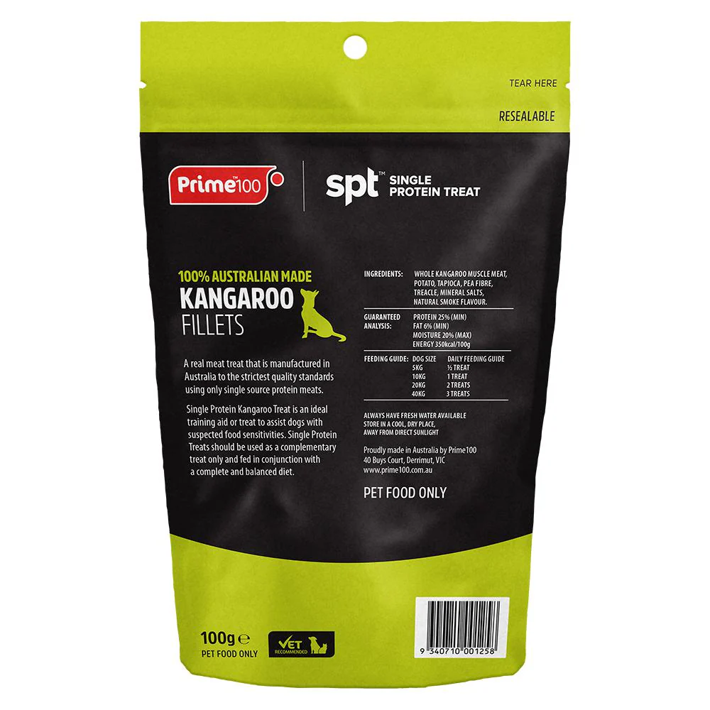 Prime 100 Dog SPT Kangaroo Fillet Treats 100g - Image 2