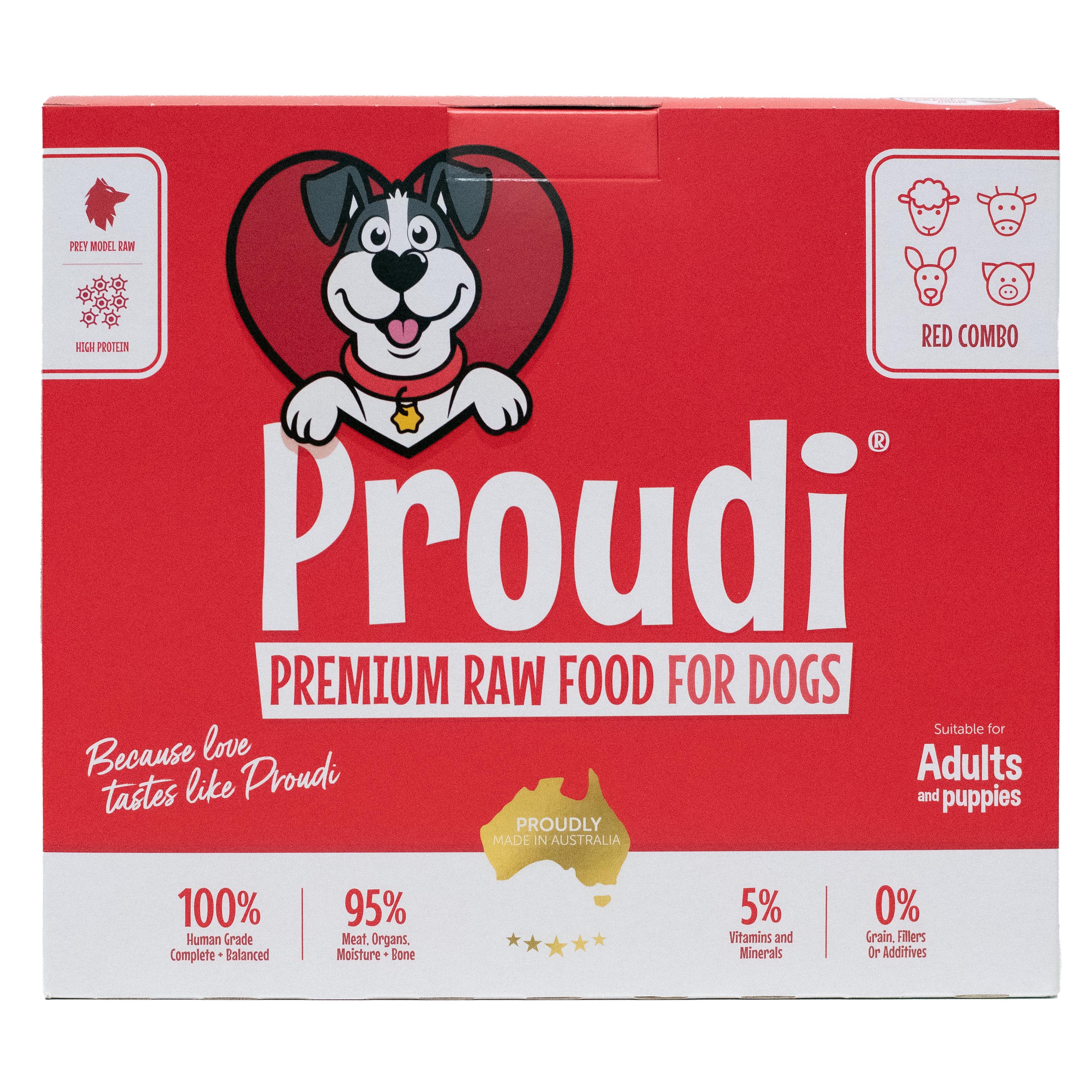 Proudi Combo Raw Dog Food Patties 2.4kg - Image 2