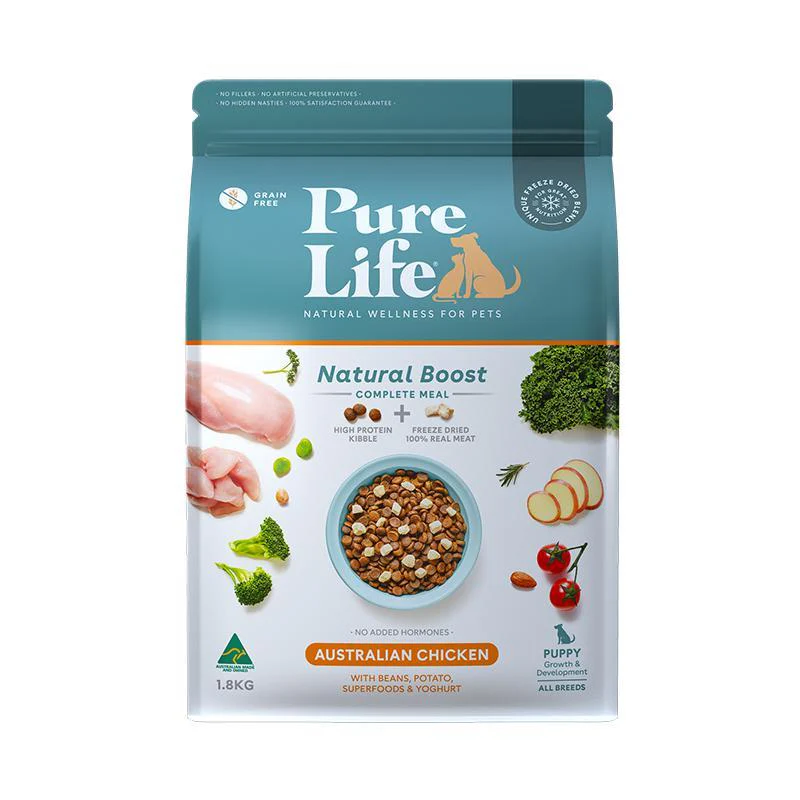 Pure Life Natural Boost Chicken Dry Puppy Food 1.8kg