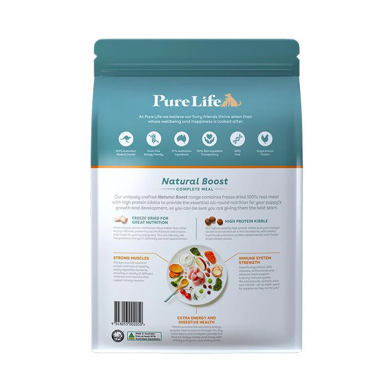 Pure Life Natural Boost Chicken Dry Puppy Food 1.8kg - Image 2