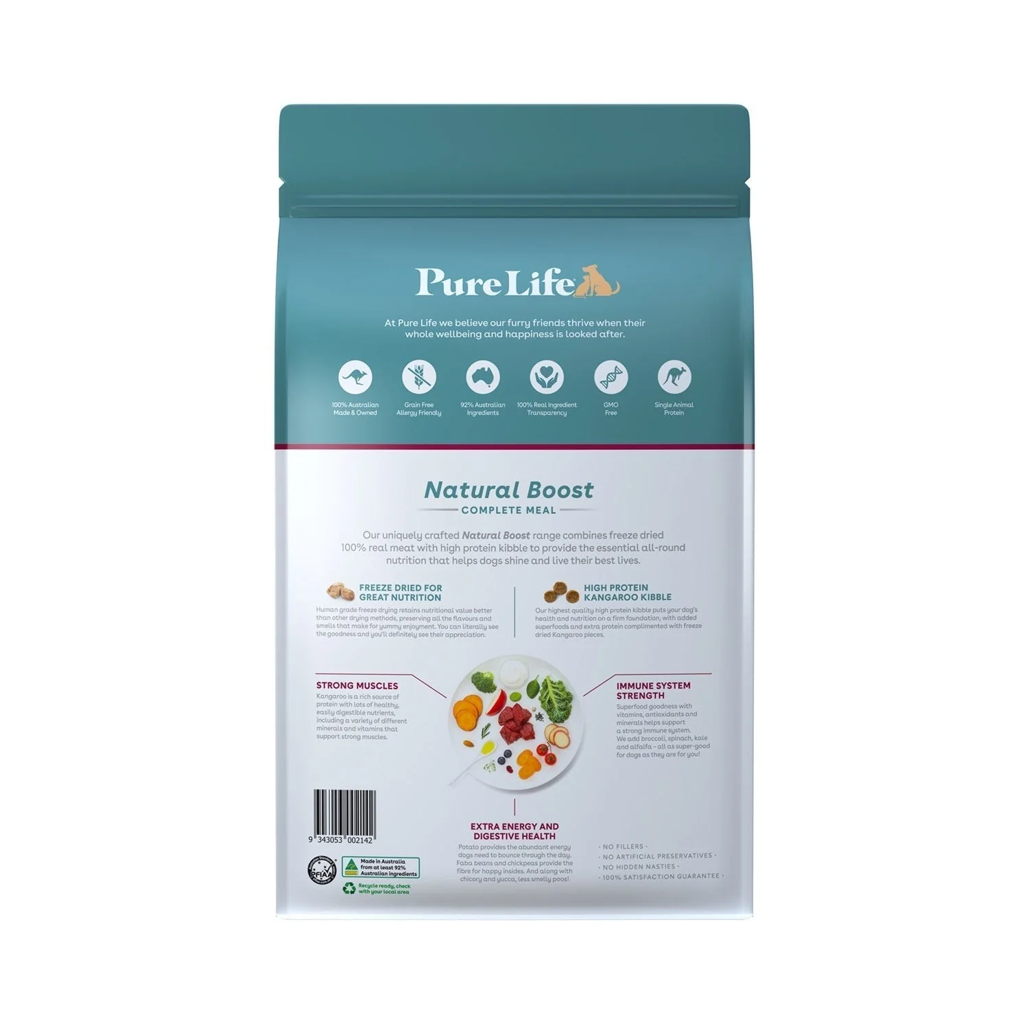 Pure Life Natural Boost Outback Kangaroo Dry Dog Food 1.8kg - Image 2
