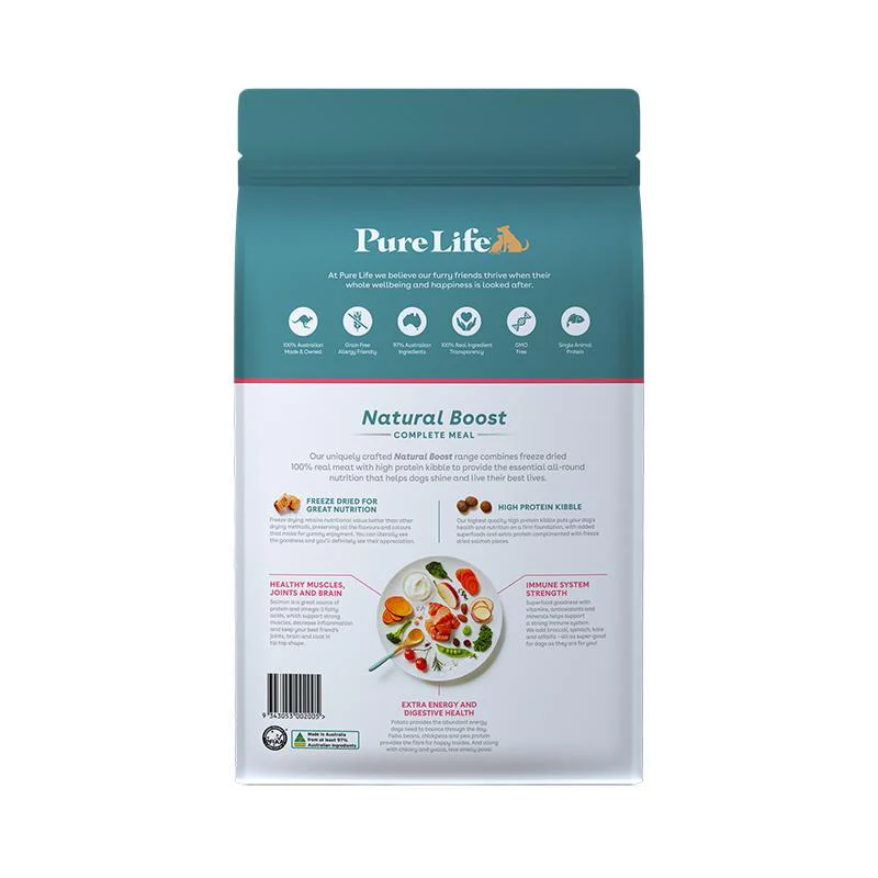 Pure Life Natural Boost Salmon Dry Dog Food 8kg - Image 2