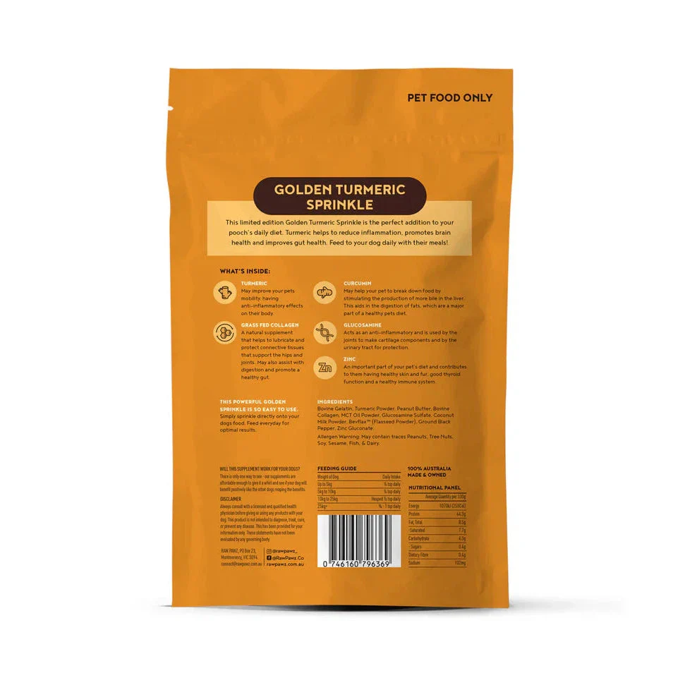 Raw Pawz Anti Inflammatory Turmeric Collagen and Black Pepper Sprinkle Meal Topper 105g - Image 3