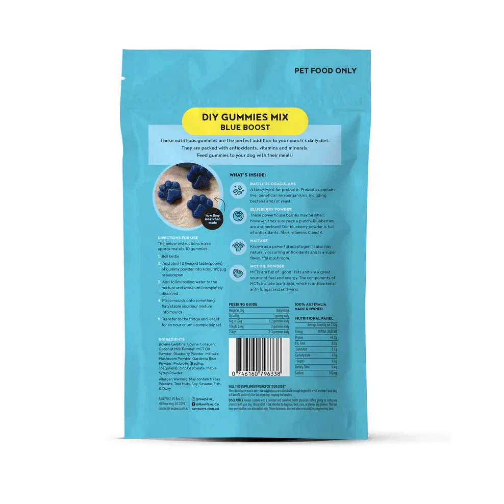 Raw Pawz DIY Gummies Blue Boost Dog Treats 90g - Image 2
