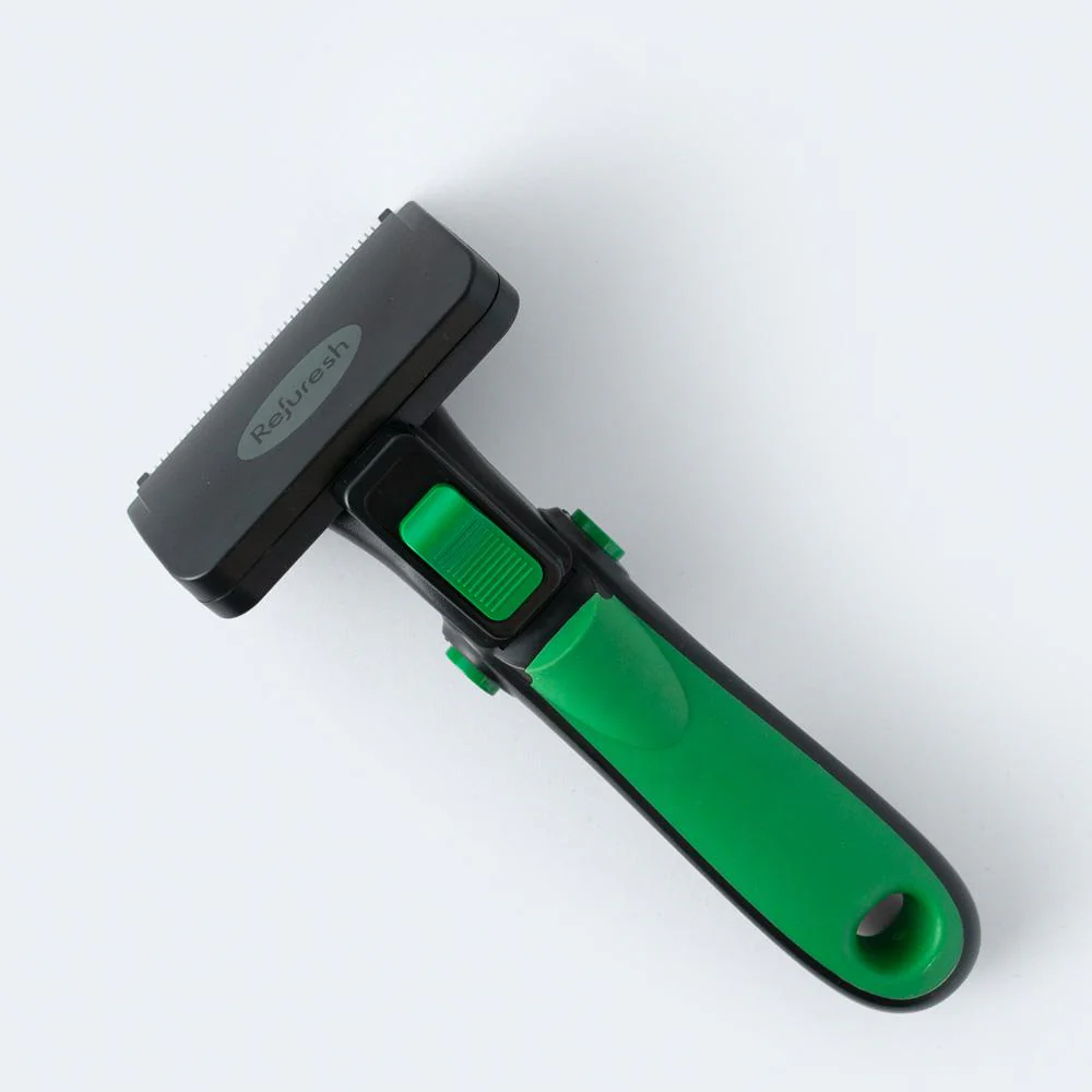 Refuresh Long Hair Dog Deshedding Tool Green Medium - Image 2