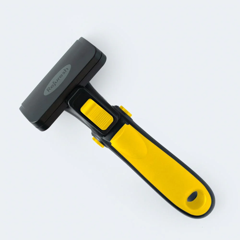 Refuresh Short and Medium Hair Dog Deshedding Tool Yellow Medium - Image 2