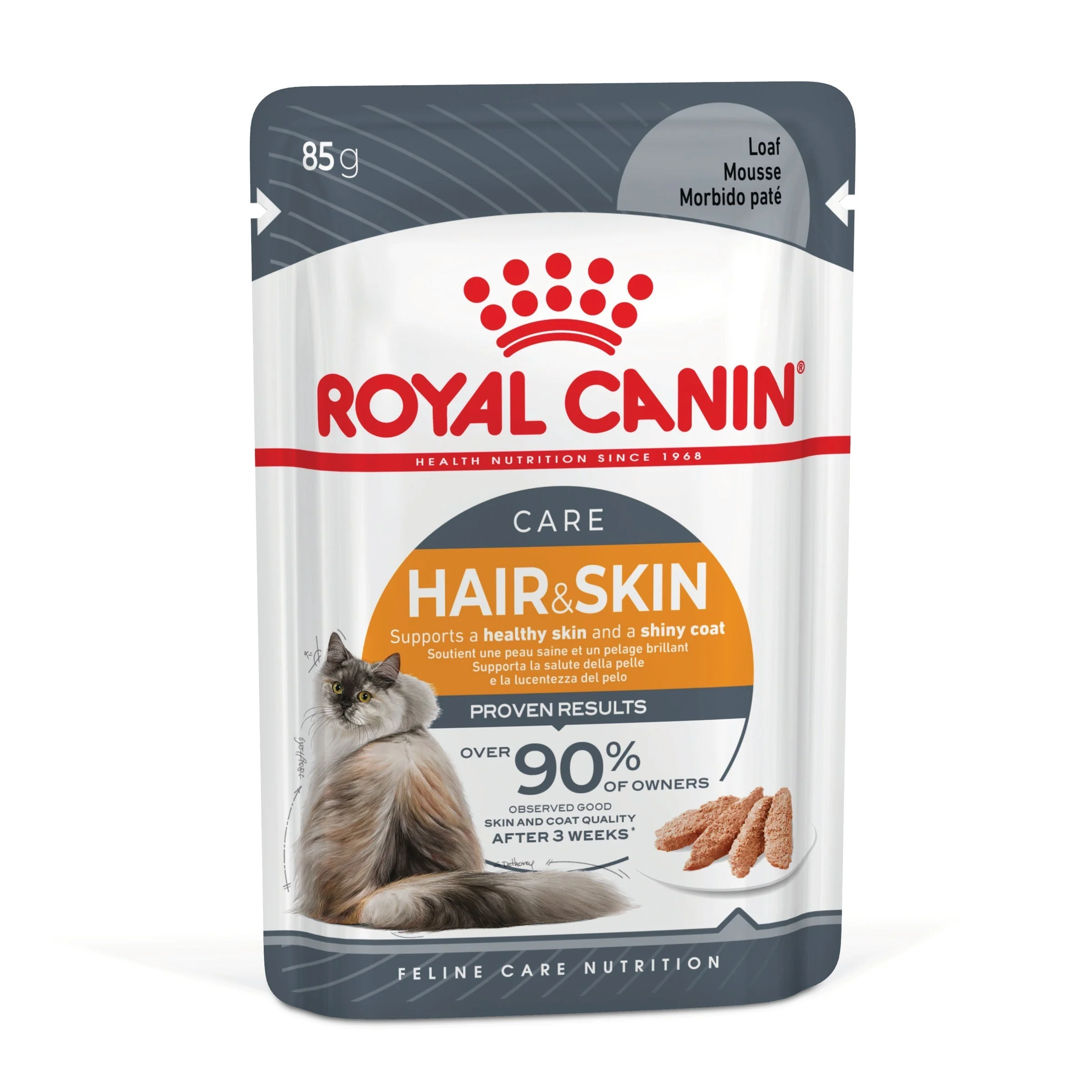 Royal Canin Hair and Skin Care Loaf Wet Food Pouch 85g x12 - Image 2