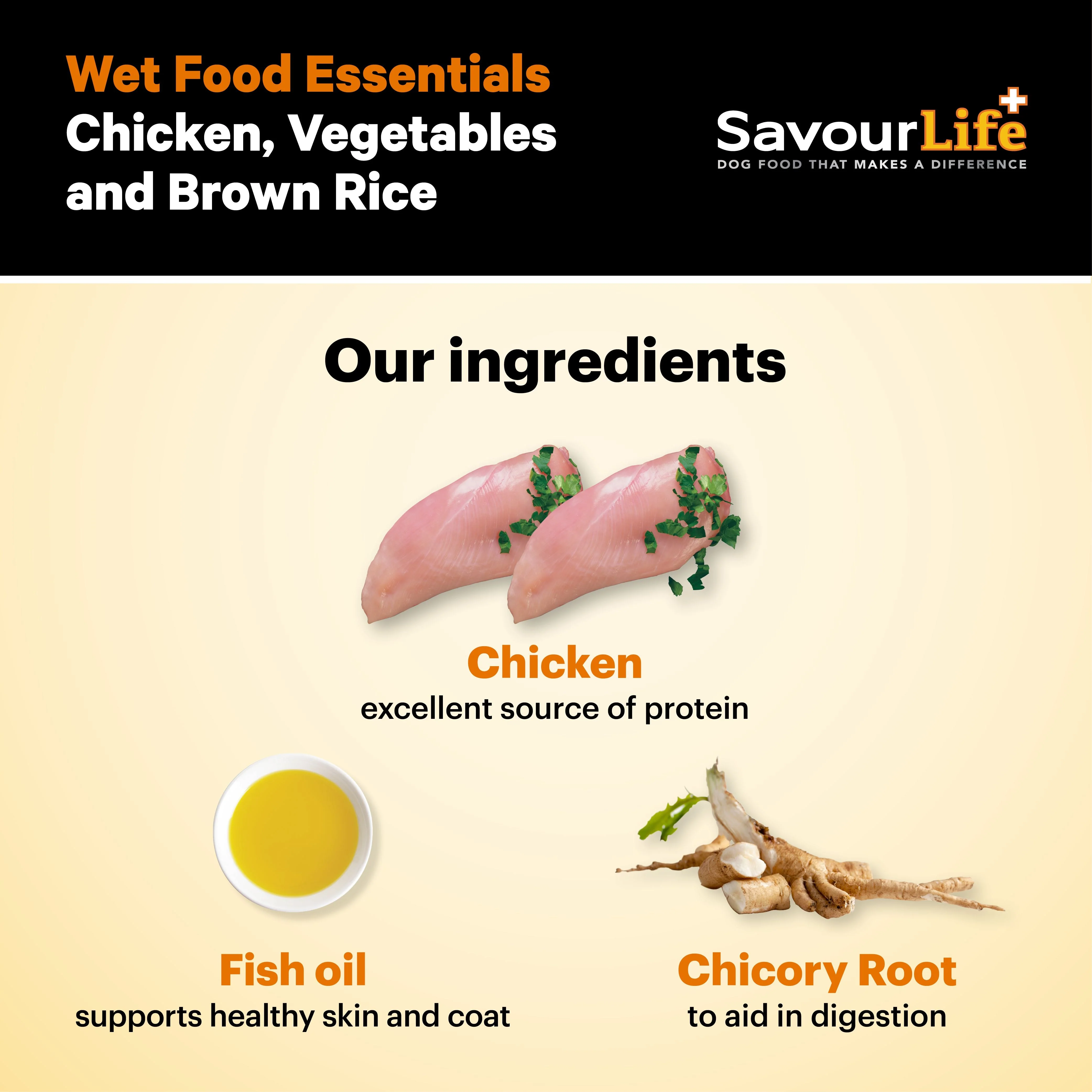 SavourLife Essentials Chicken with Vegetables & Rice Adult Dog Wet Food 400g - Image 7