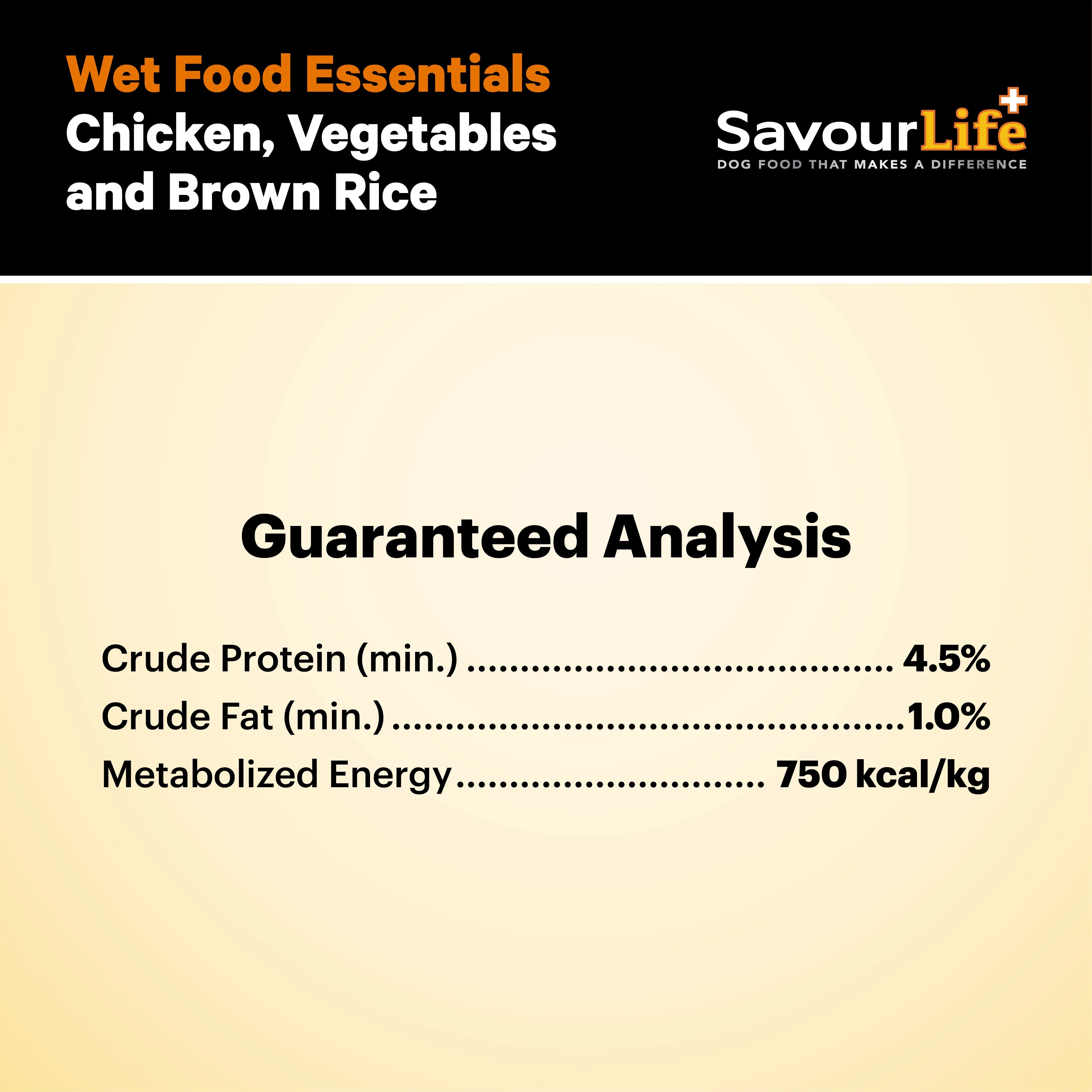 SavourLife Essentials Chicken with Vegetables & Rice Adult Dog Wet Food 400g - Image 9