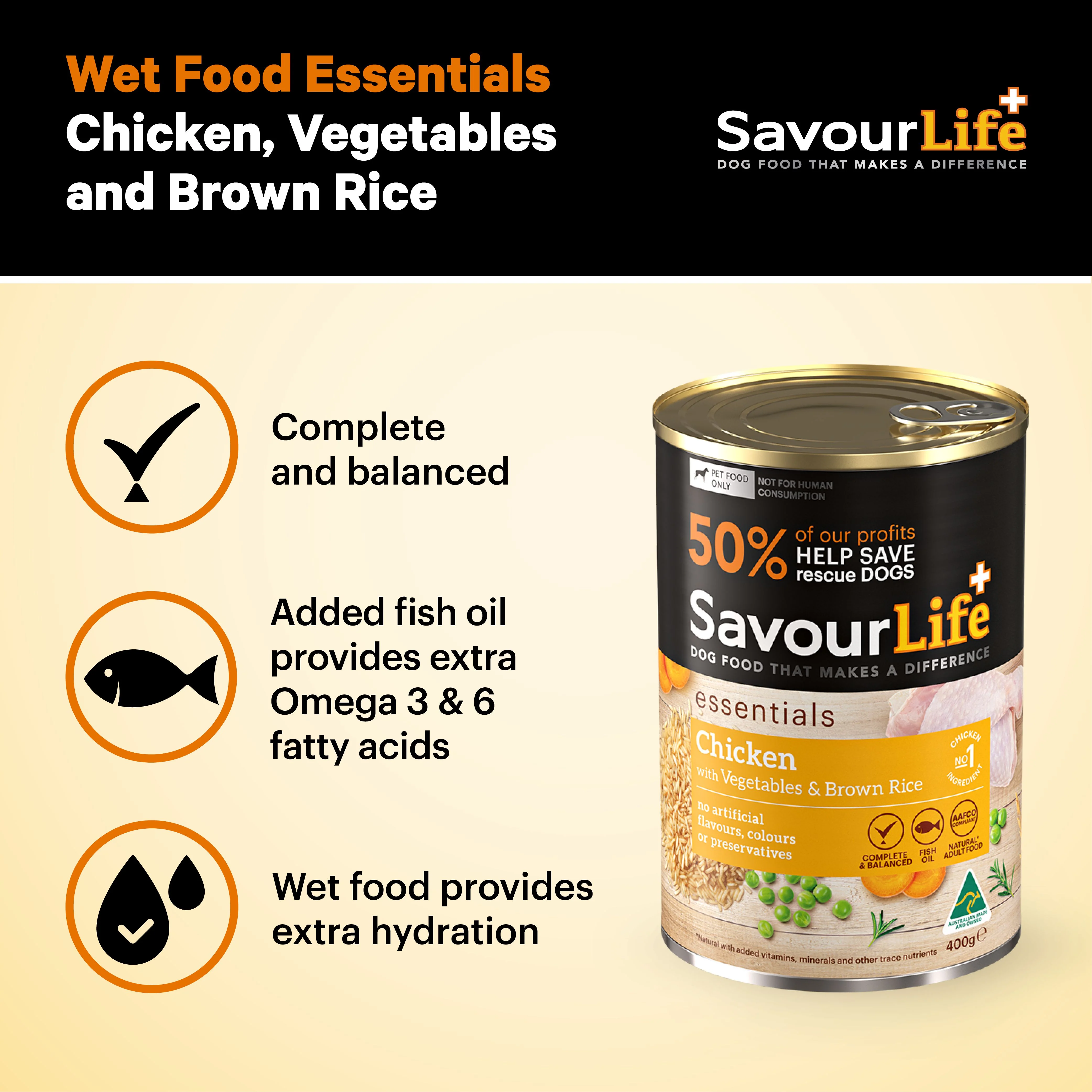 SavourLife Essentials Chicken with Vegetables & Rice Adult Dog Wet Food 400g X12 - Image 9