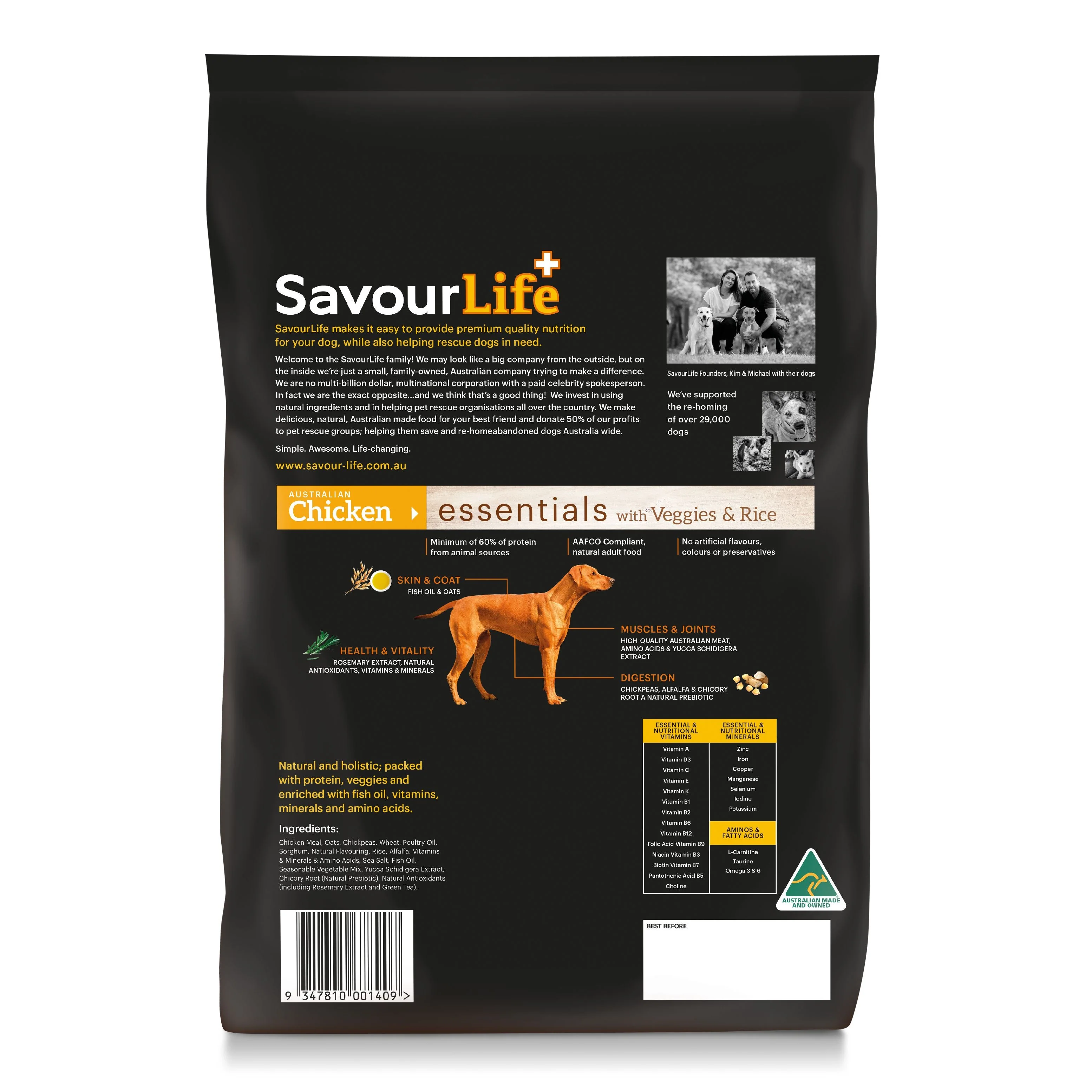 Savourlife Essentials Dry Dog Food Chicken with Veggies & Rice 3kg - Image 3