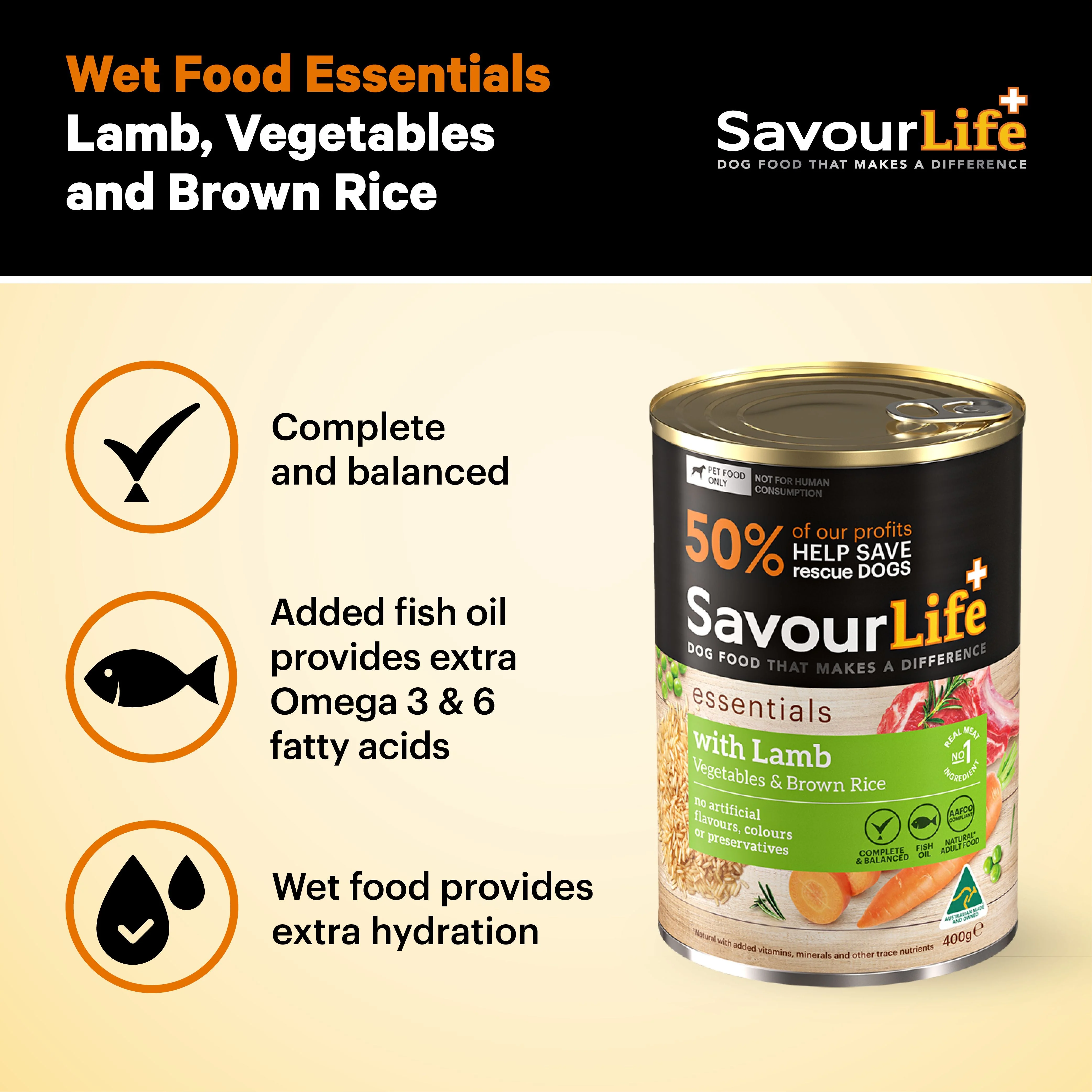 Savourlife Essentials Lamb with Vegetables & Rice Adult Dog Wet Food 400g - Image 8