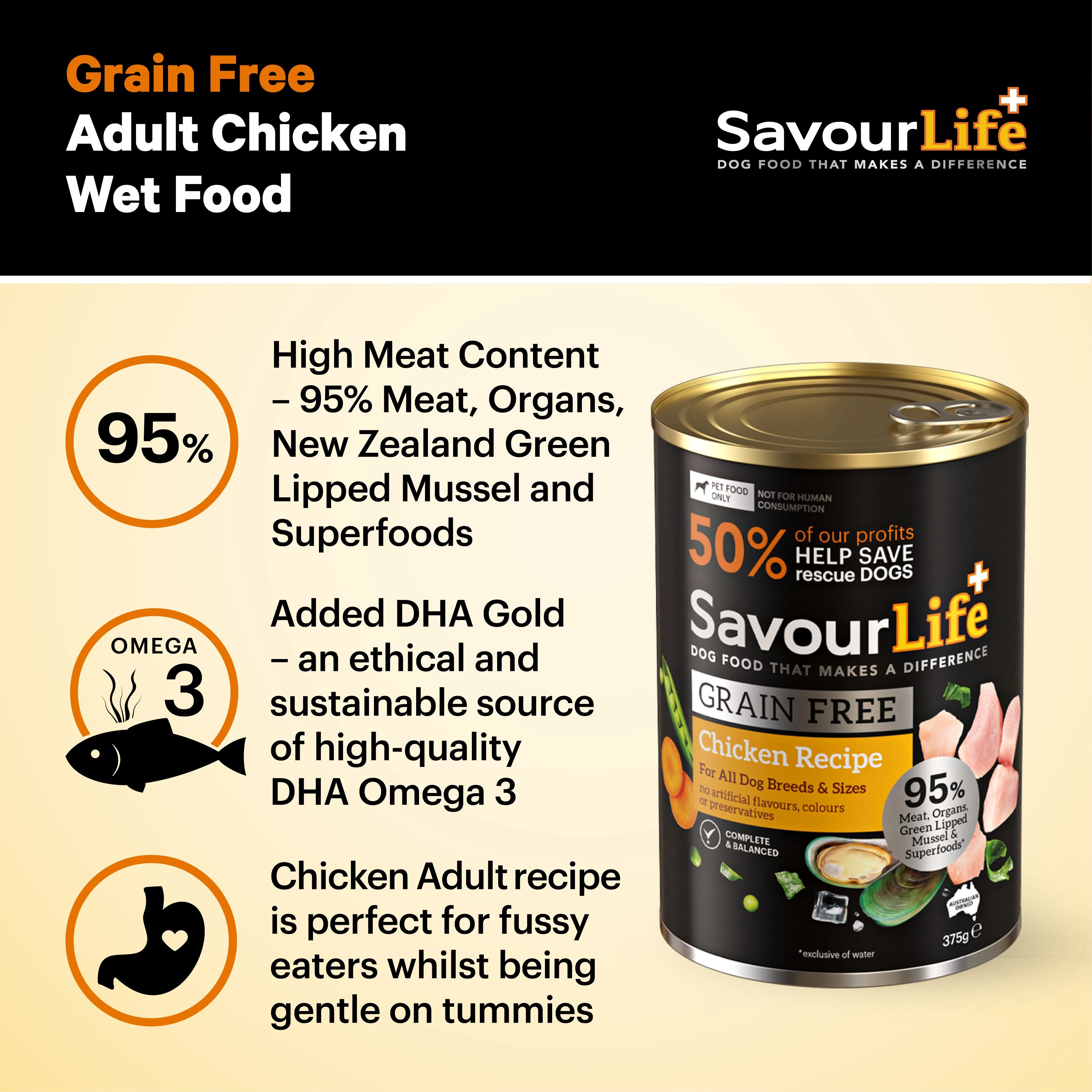 Savourlife Grain Free Chicken Adult Dog Wet Food 375g - Image 9