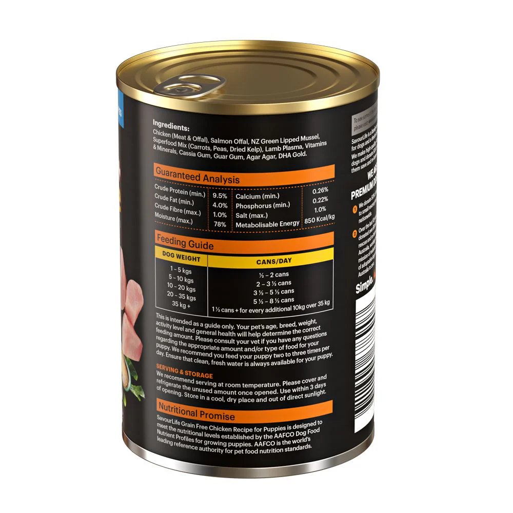 Savourlife Grain Free Chicken Puppy Wet Food 375g X12 - Image 9