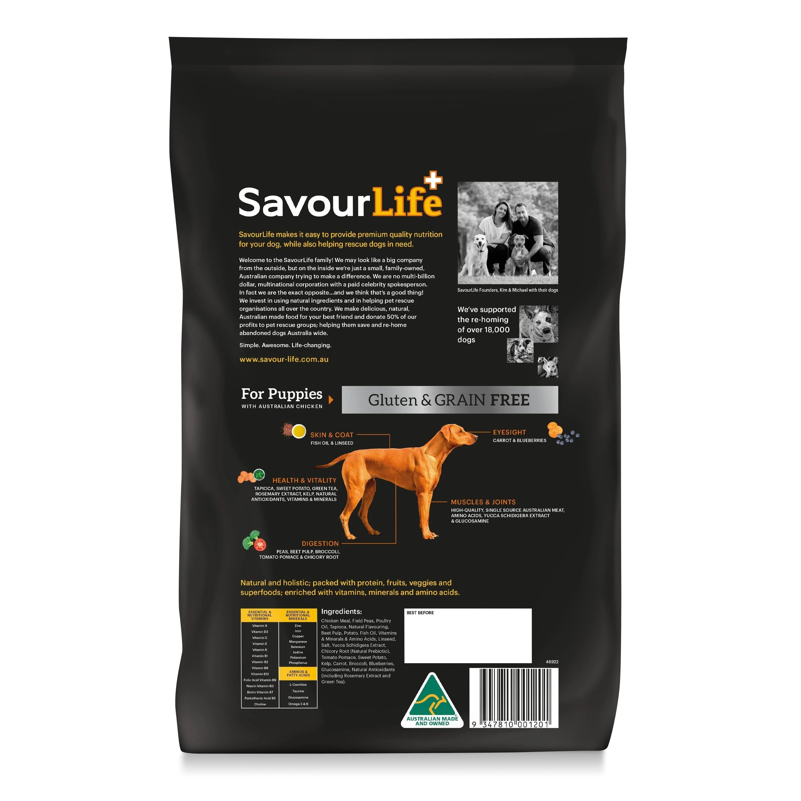 SavourLife Grain Free Dry Dog Food Chicken for Puppies 2.5kg - Image 3