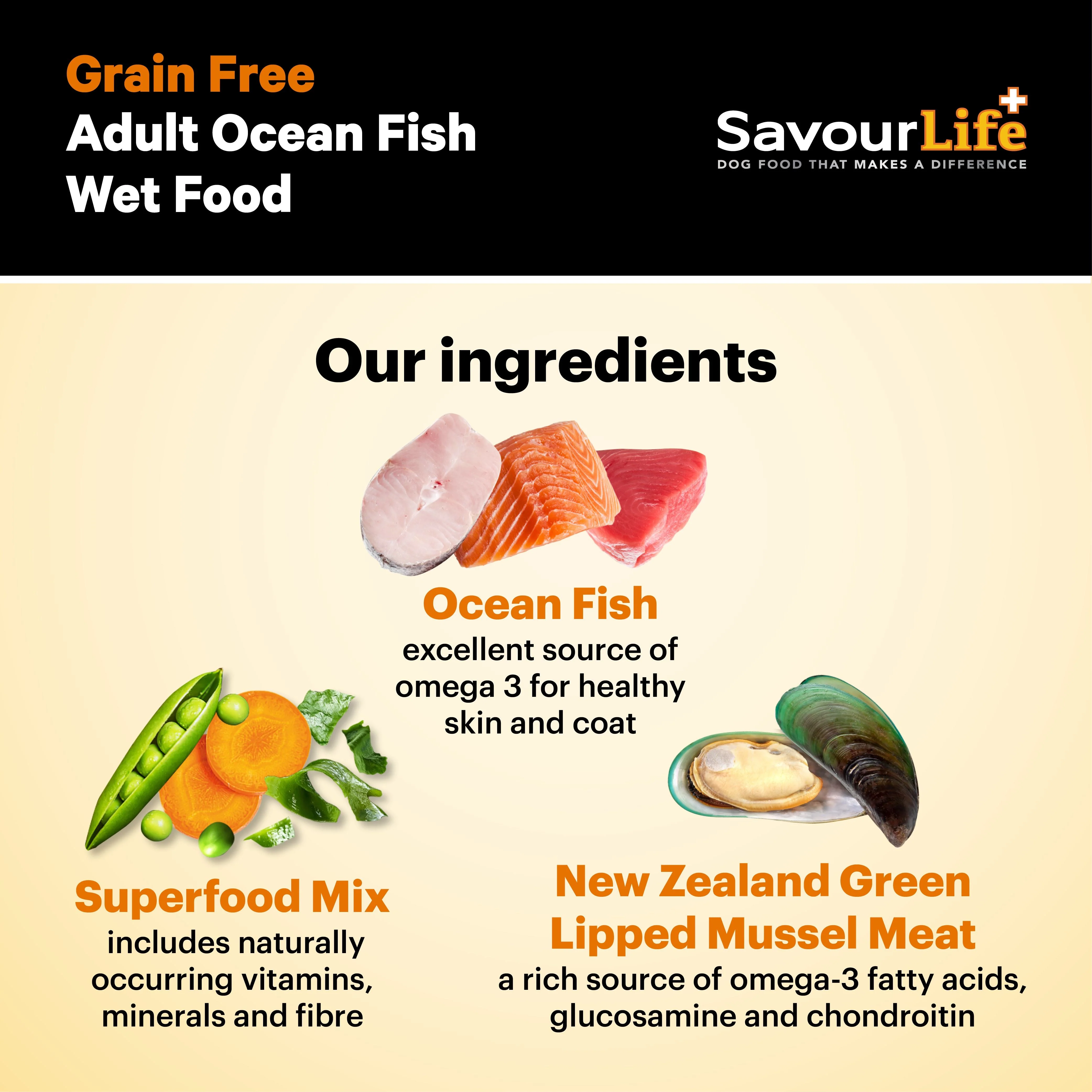 Savourlife Grain Free Ocean Fish Adult Dog Wet Food 375g - Image 8