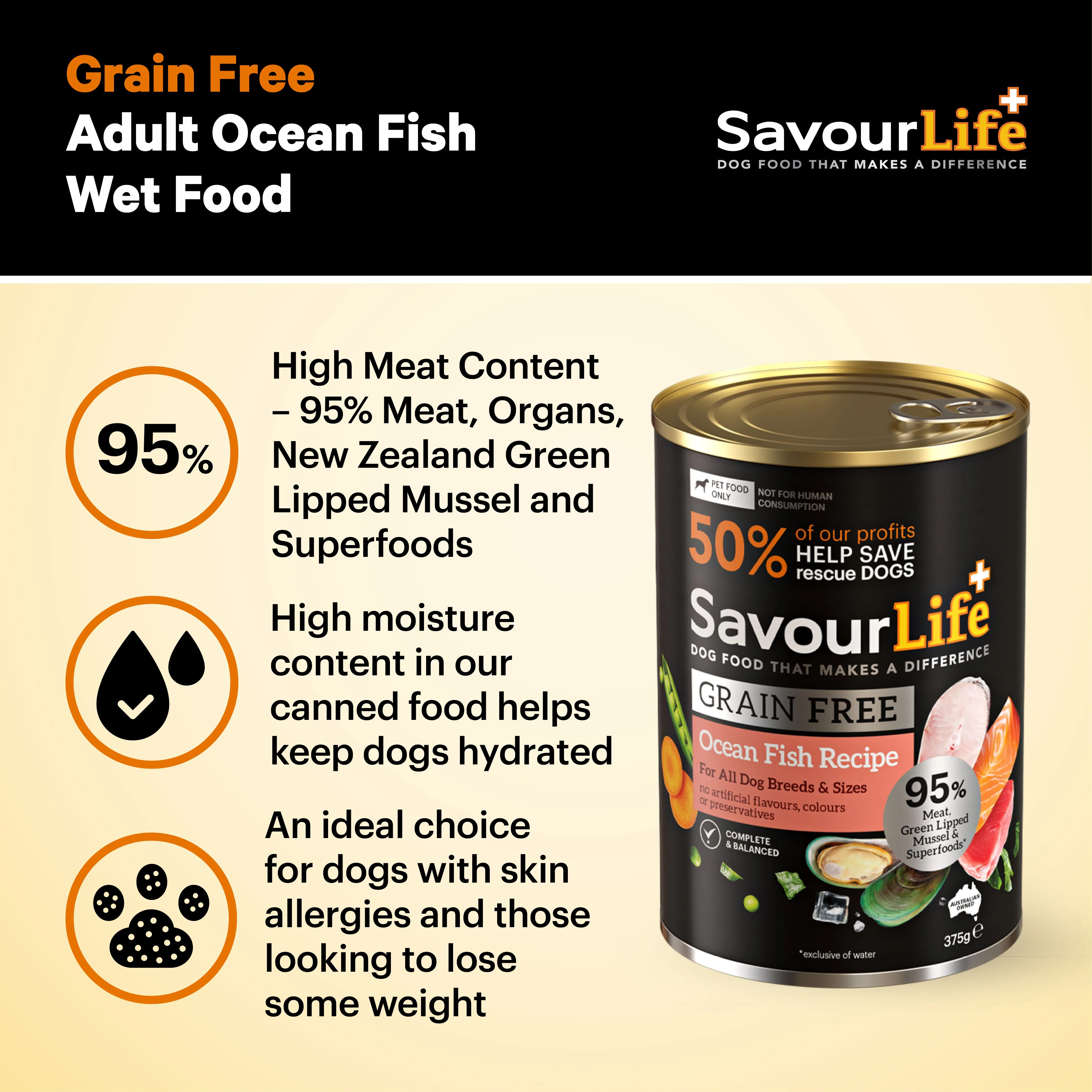 Savourlife Grain Free Ocean Fish Adult Dog Wet Food 375g X12 - Image 11