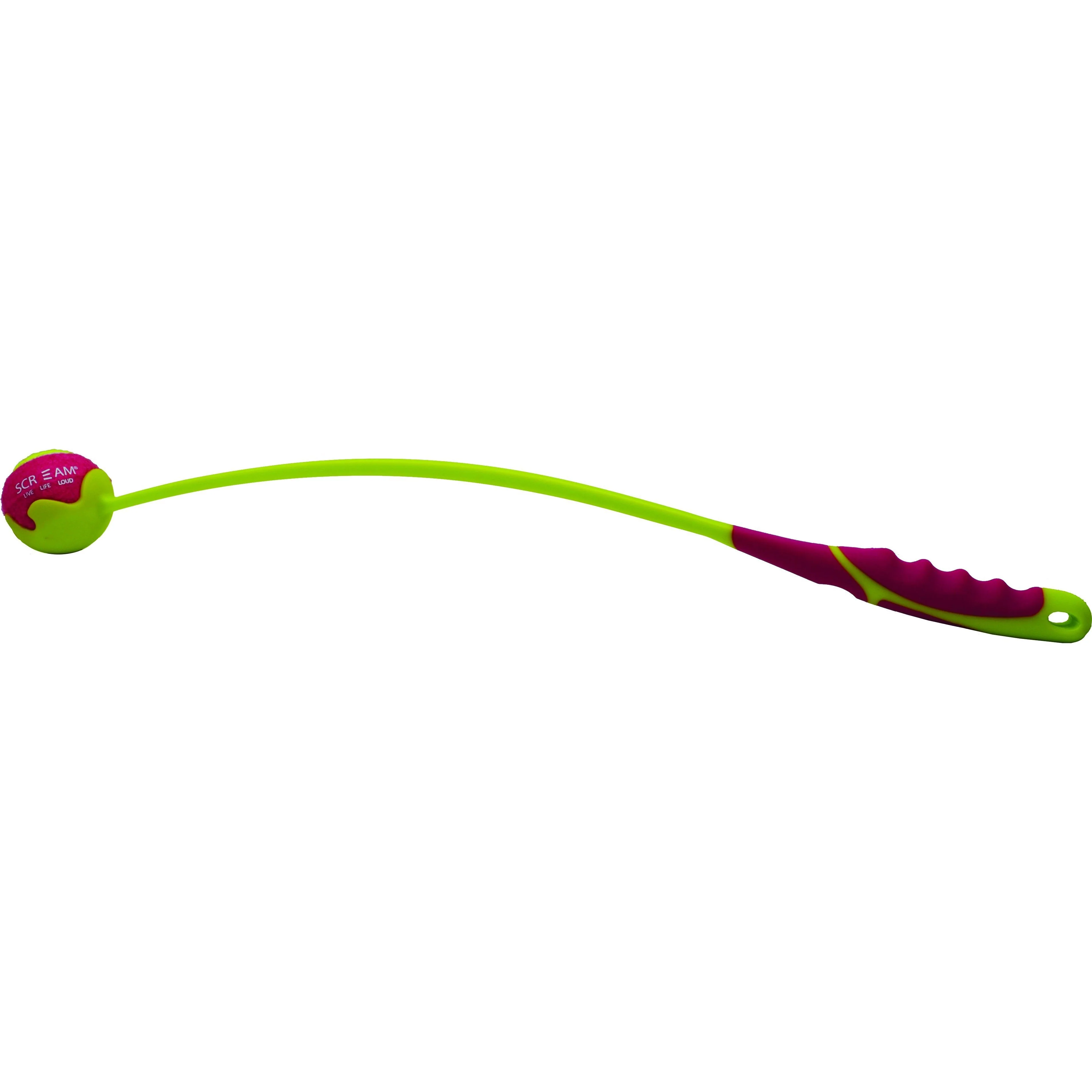 Scream Deluxe Ball Launcher Medium Green and Pink Dog Toy - Image 2
