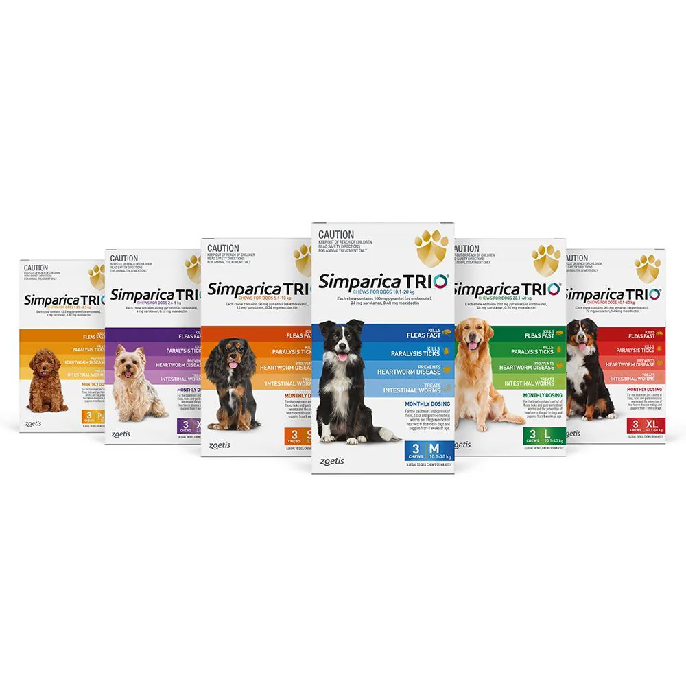 Simparica Trio Flea Tick and Worming Chews for Medium Dogs Blue 3 Pack - Image 4