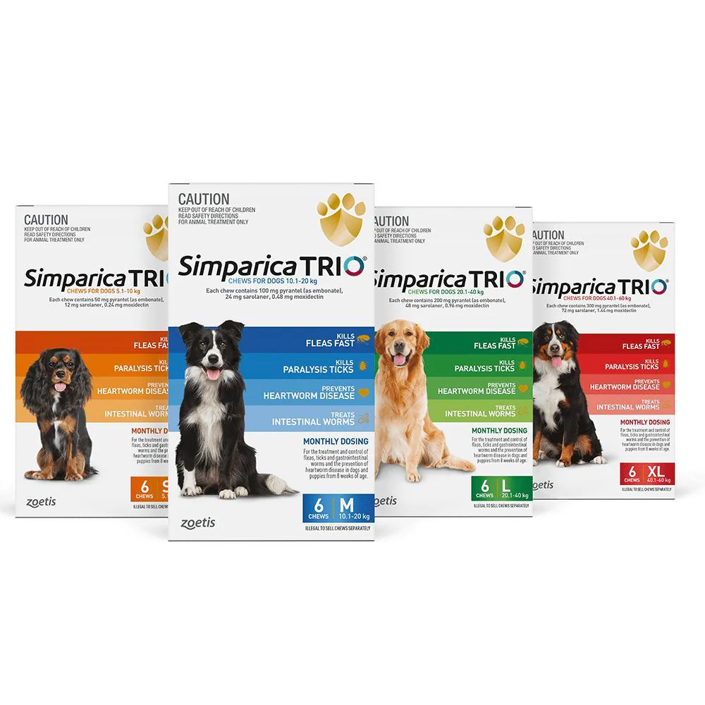 Simparica Trio Flea Tick and Worming Chews for Medium Dogs Blue 6 Pack - Image 4