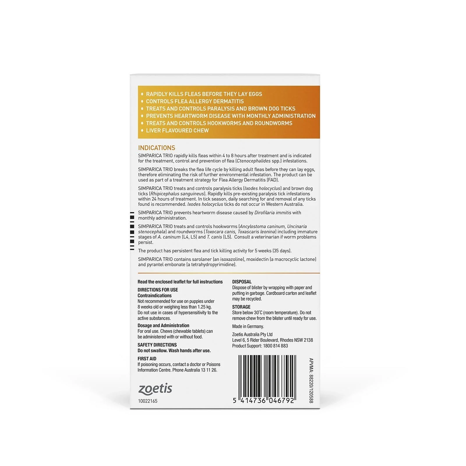 Simparica Trio Flea Tick and Worming Chews for Puppies Yellow 3 Pack - Image 2