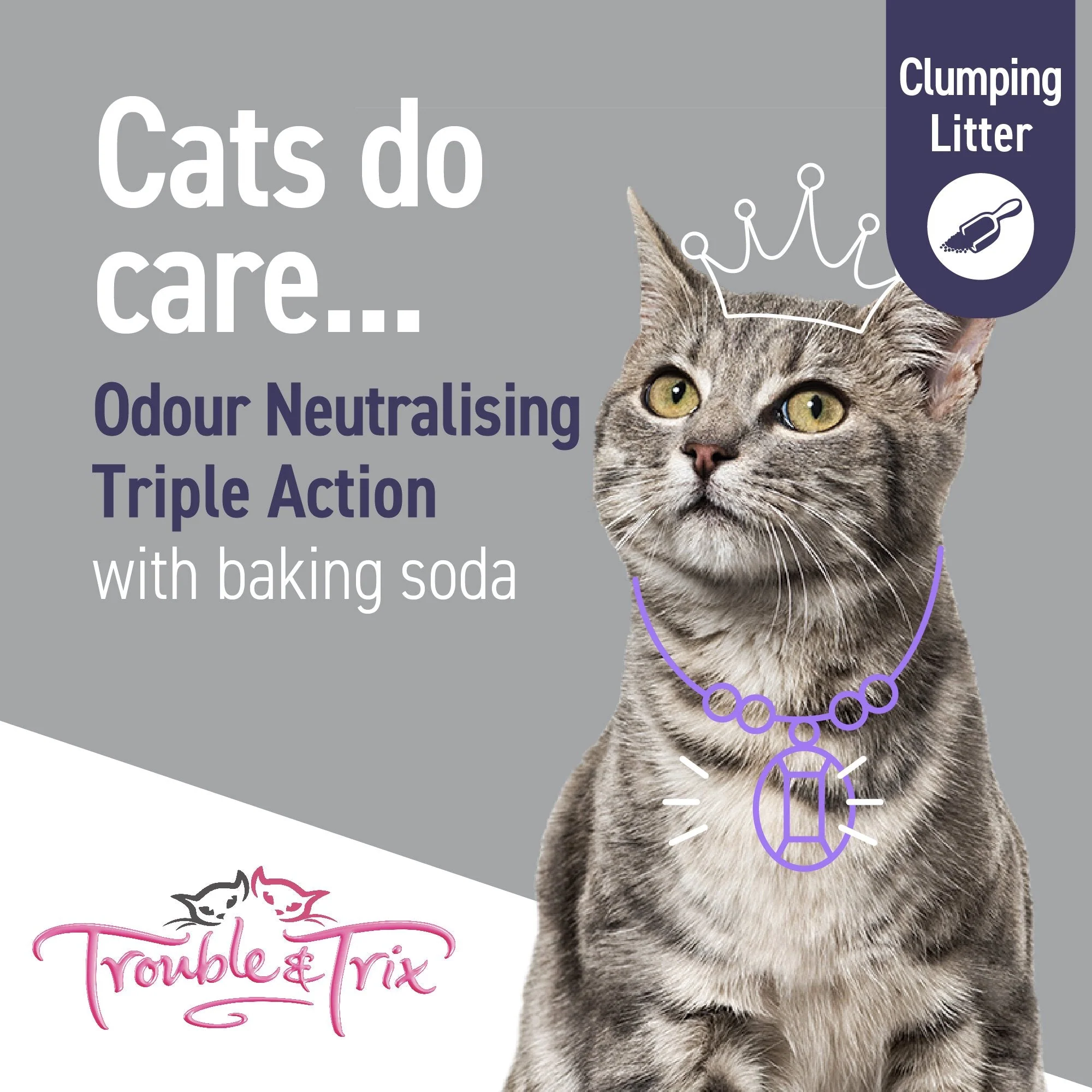 Trouble and Trix Odour Neutralising Baking Soda Clumping Cat Litter 15L/12.8kg - Image 3