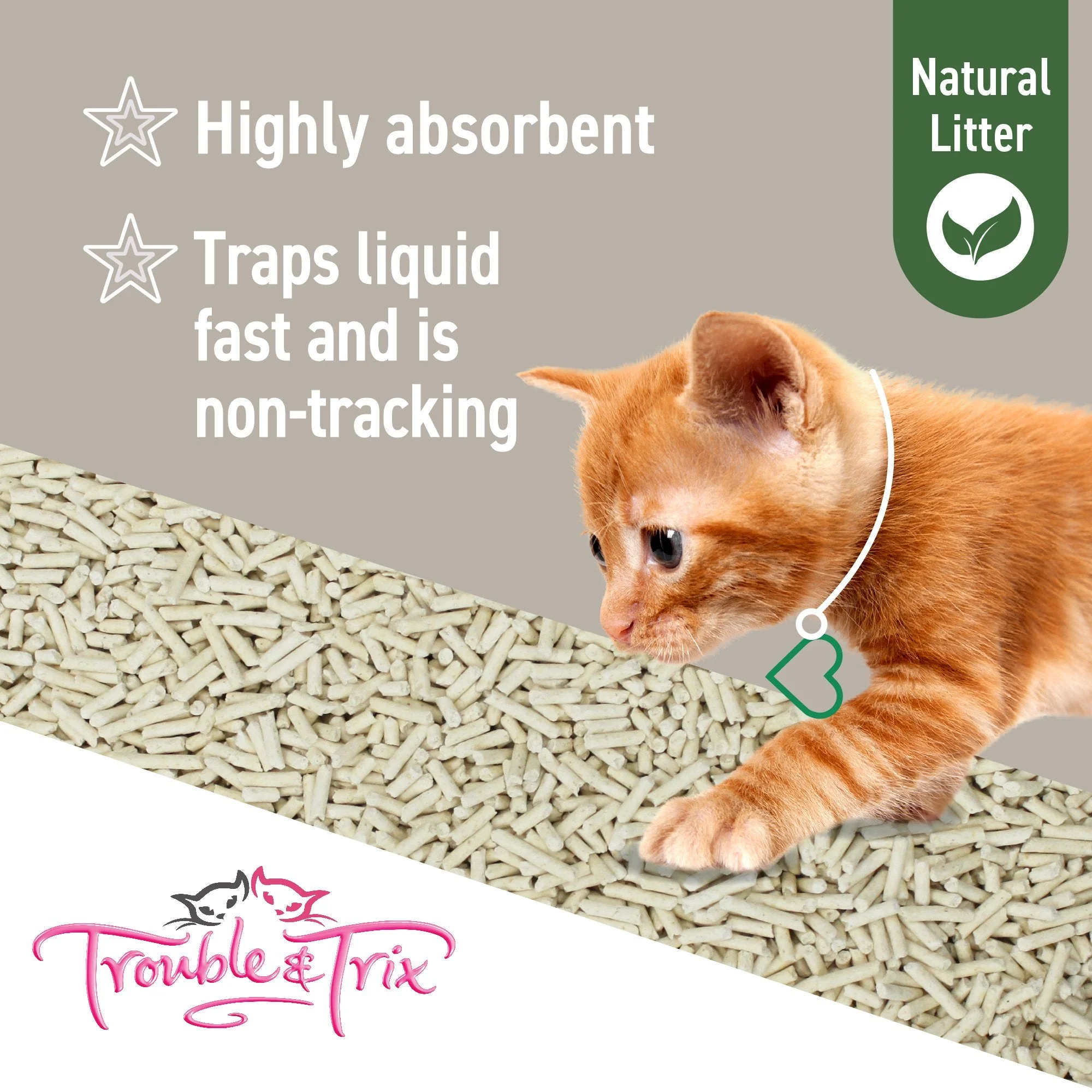Trouble and Trix Plant Extract Odour Neutralising Natural Pellet Cat Litter 10L/4.8kg - Image 4