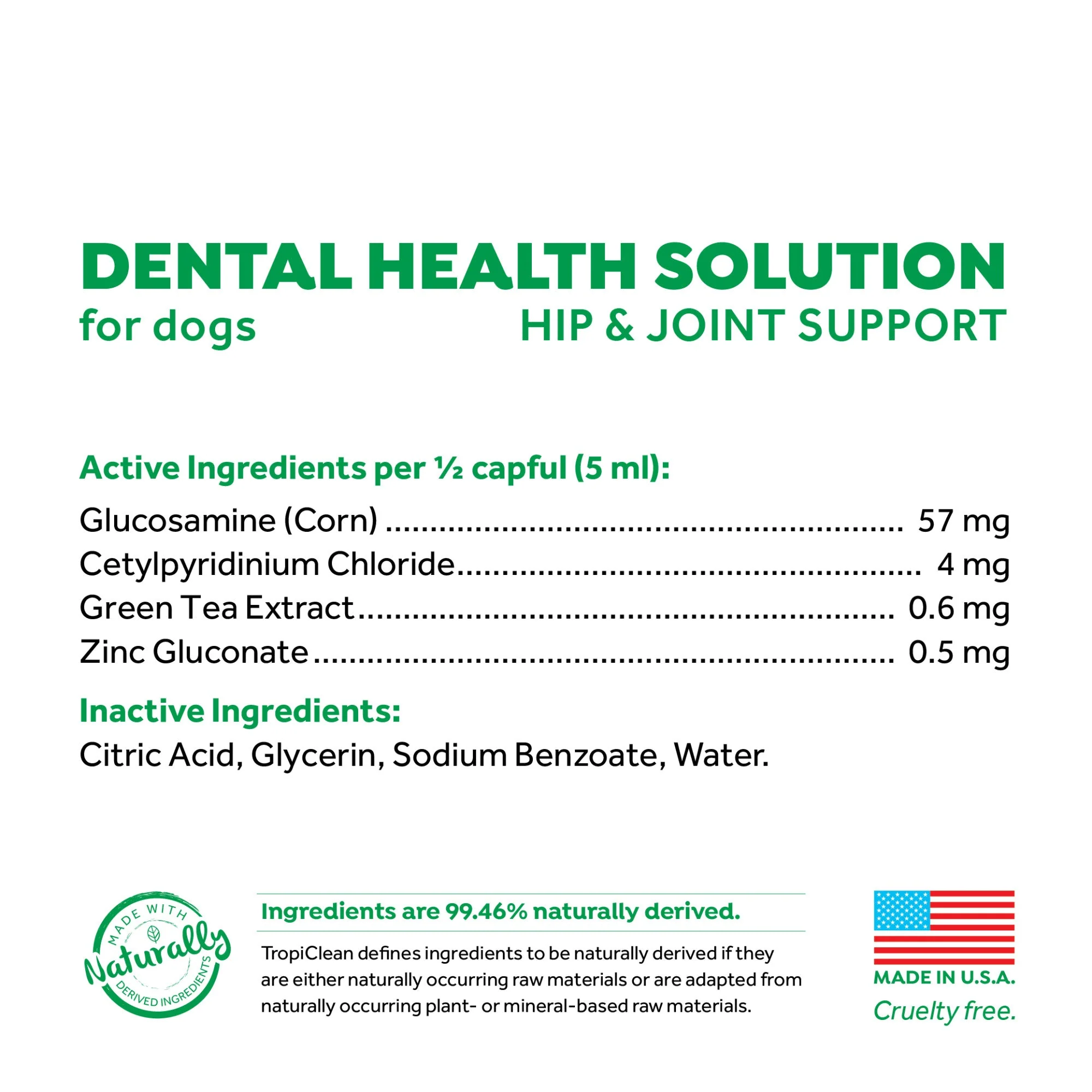 Tropiclean Fresh Breath Plus Hip and Joint Care Oral Care Additive 473ml - Image 3