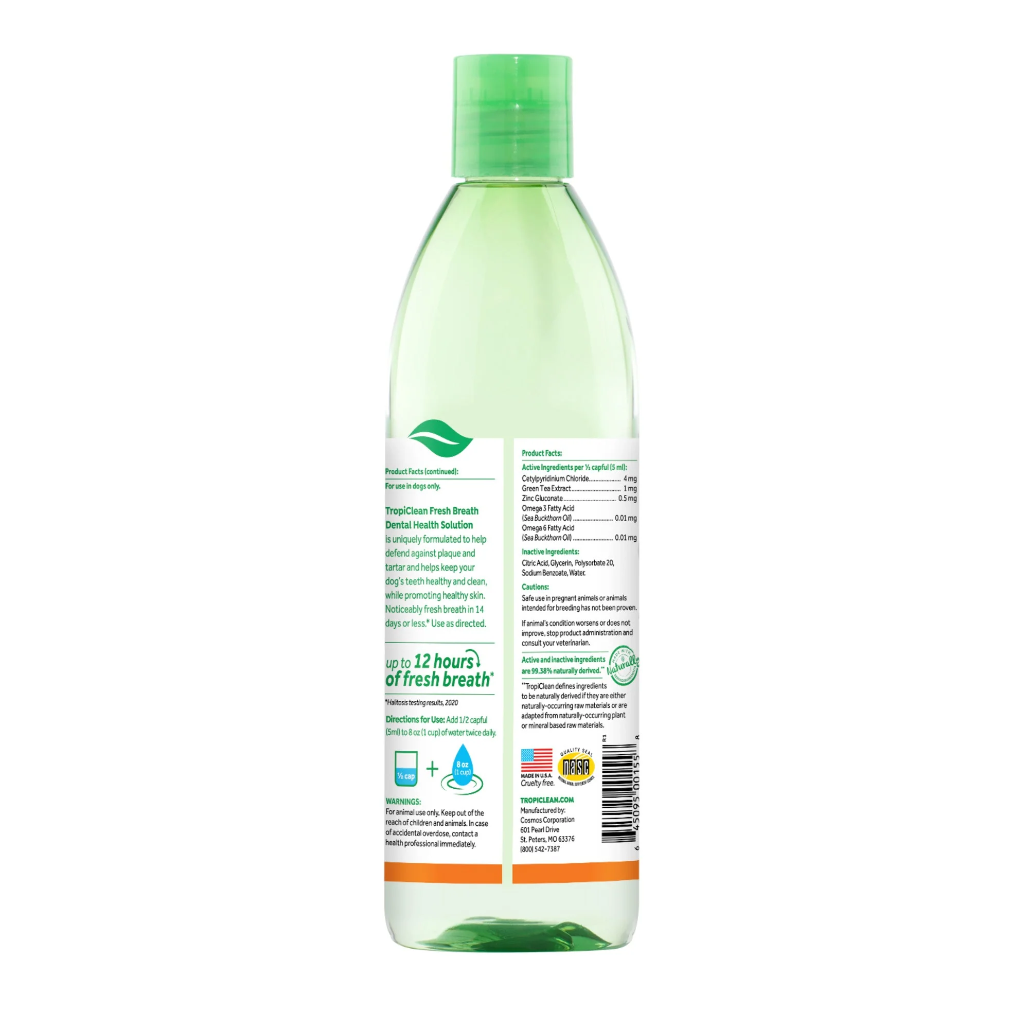 Tropiclean Fresh Breath Skin and Coat Oral Care Additive 473ml - Image 2