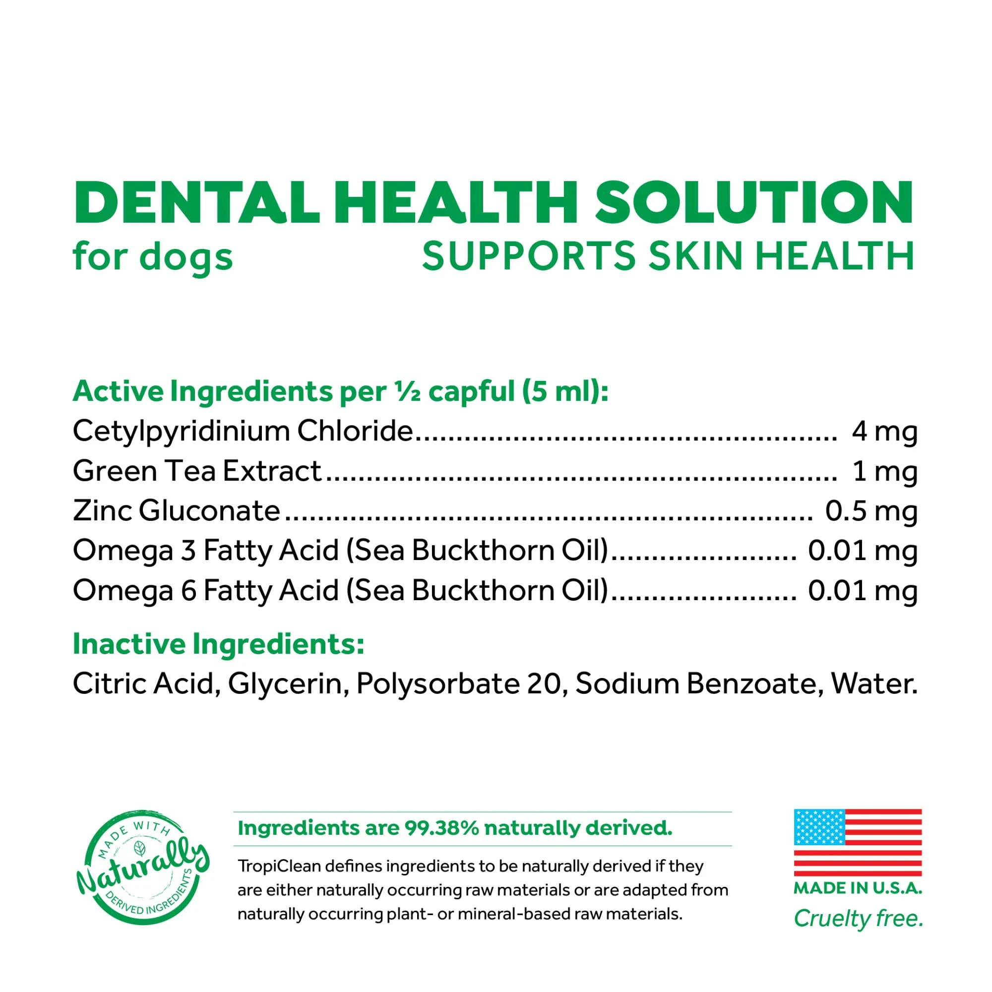 Tropiclean Fresh Breath Skin and Coat Oral Care Additive 473ml - Image 3