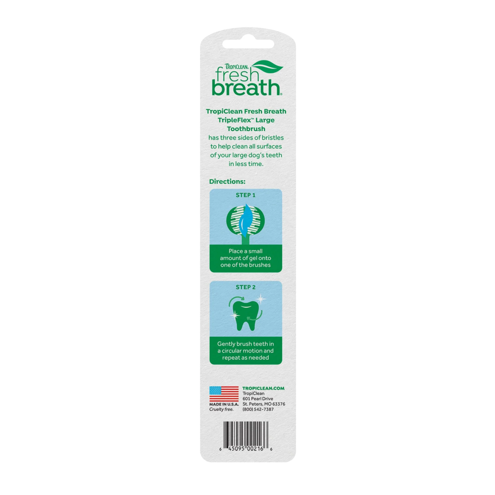 Tropiclean Fresh Breath Tripleflex Toothbrush For Large Dogs - Image 2