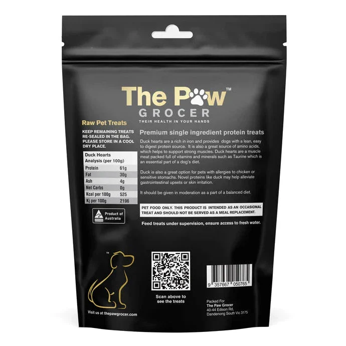 The Paw Grocer Black Label Freeze Dried Duck Heart Dog and Cat Treats 72g - Image 3