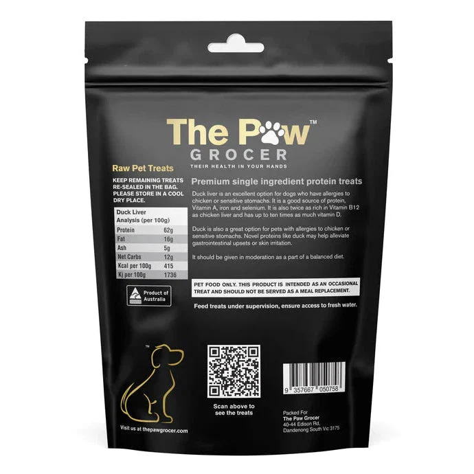 The Paw Grocer Black Label Freeze Dried Duck Liver Dog and Cat Treats 72g - Image 3