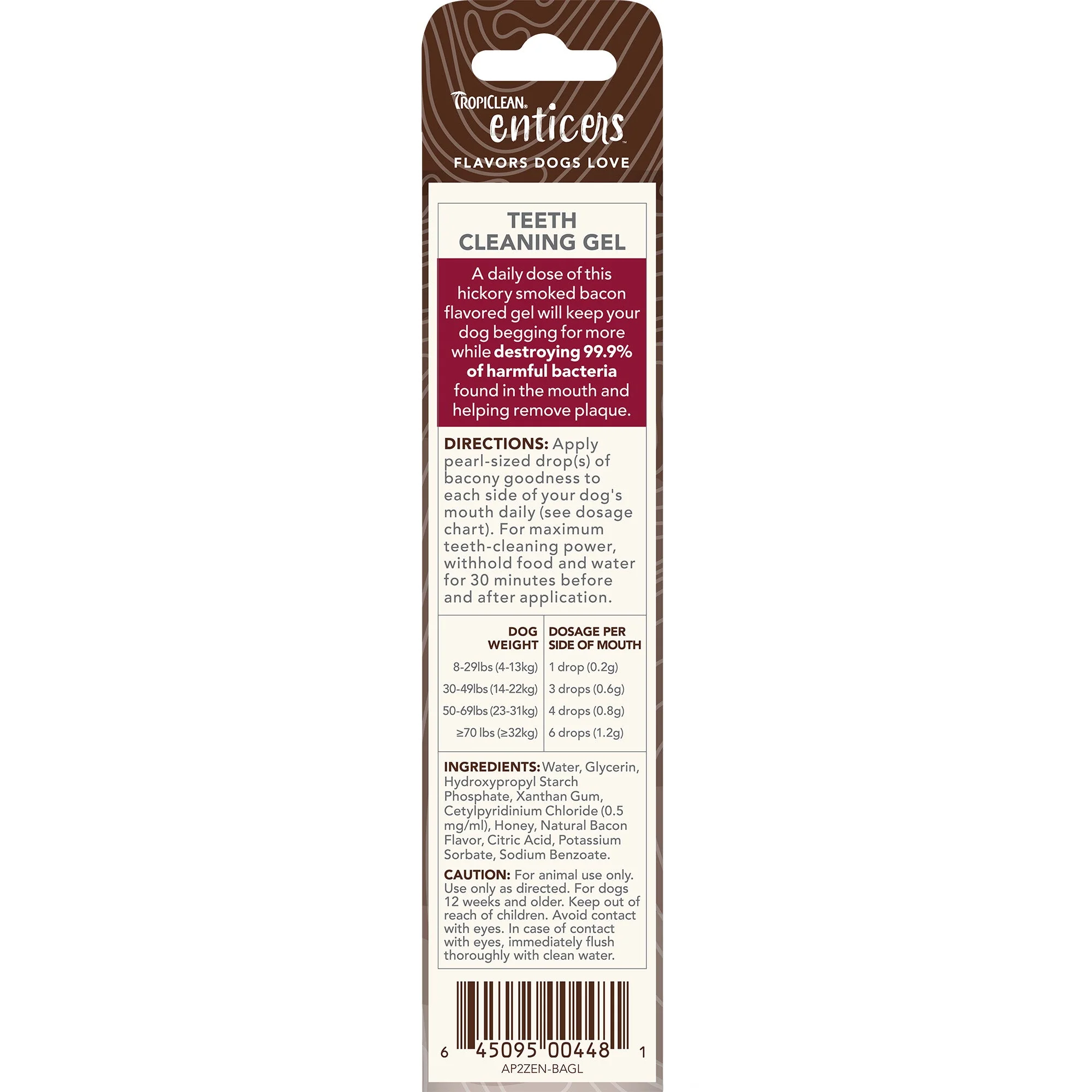 Tropiclean Enticers Fresh Breath Clean Teath Gel Hickory Smoked Bacon for Dogs 59ml - Image 2