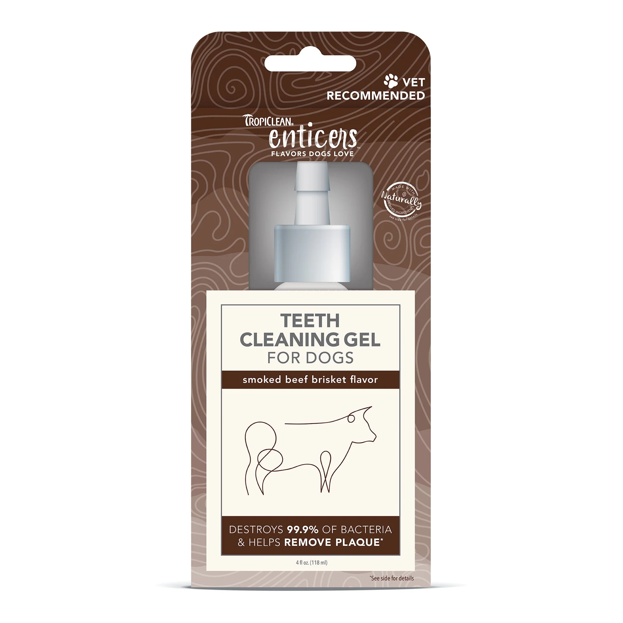 Tropiclean Enticers Fresh Breath Clean Teeth Gel Smoked Beef Brisket for Dogs 118ml