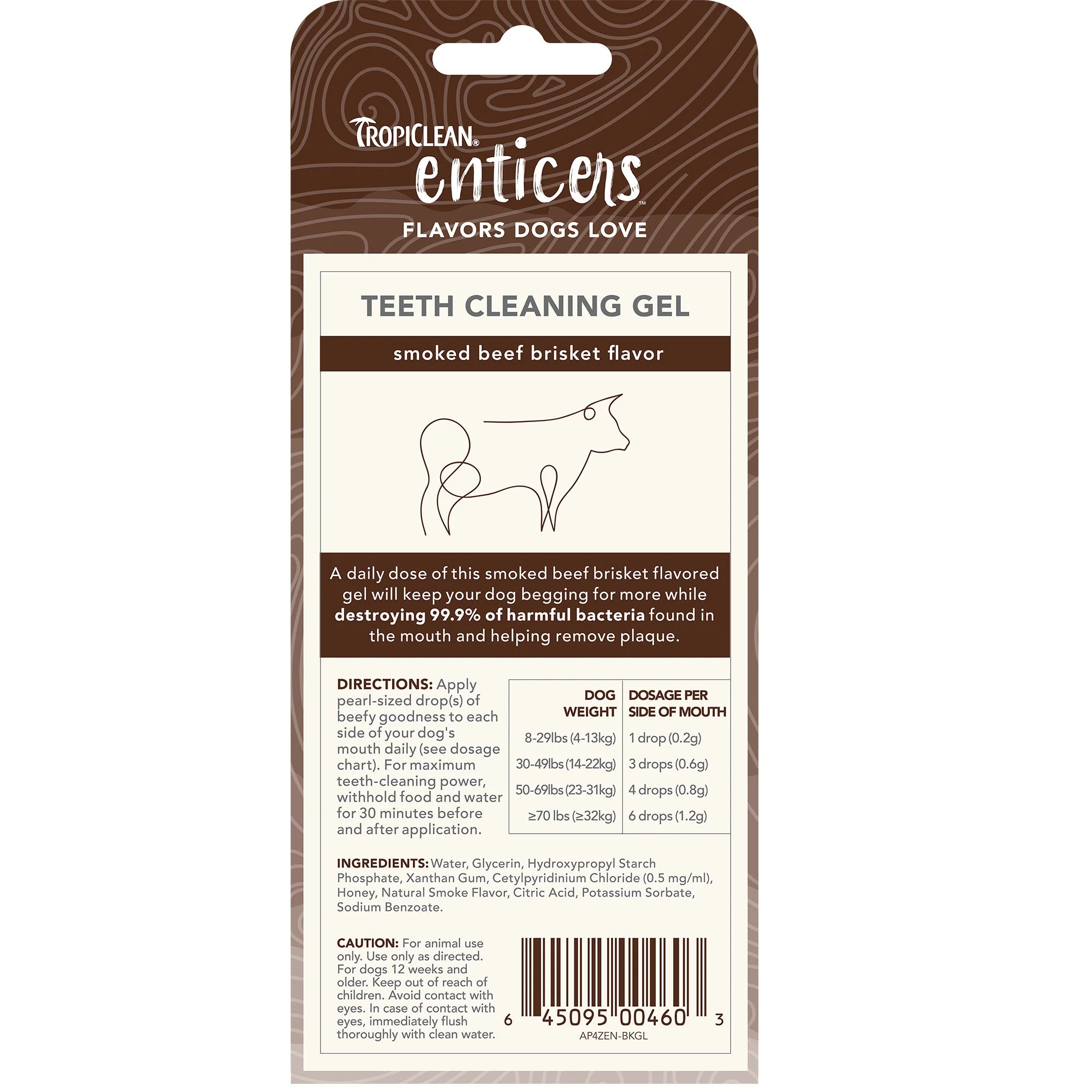 Tropiclean Enticers Fresh Breath Clean Teeth Gel Smoked Beef Brisket for Dogs 118ml - Image 2