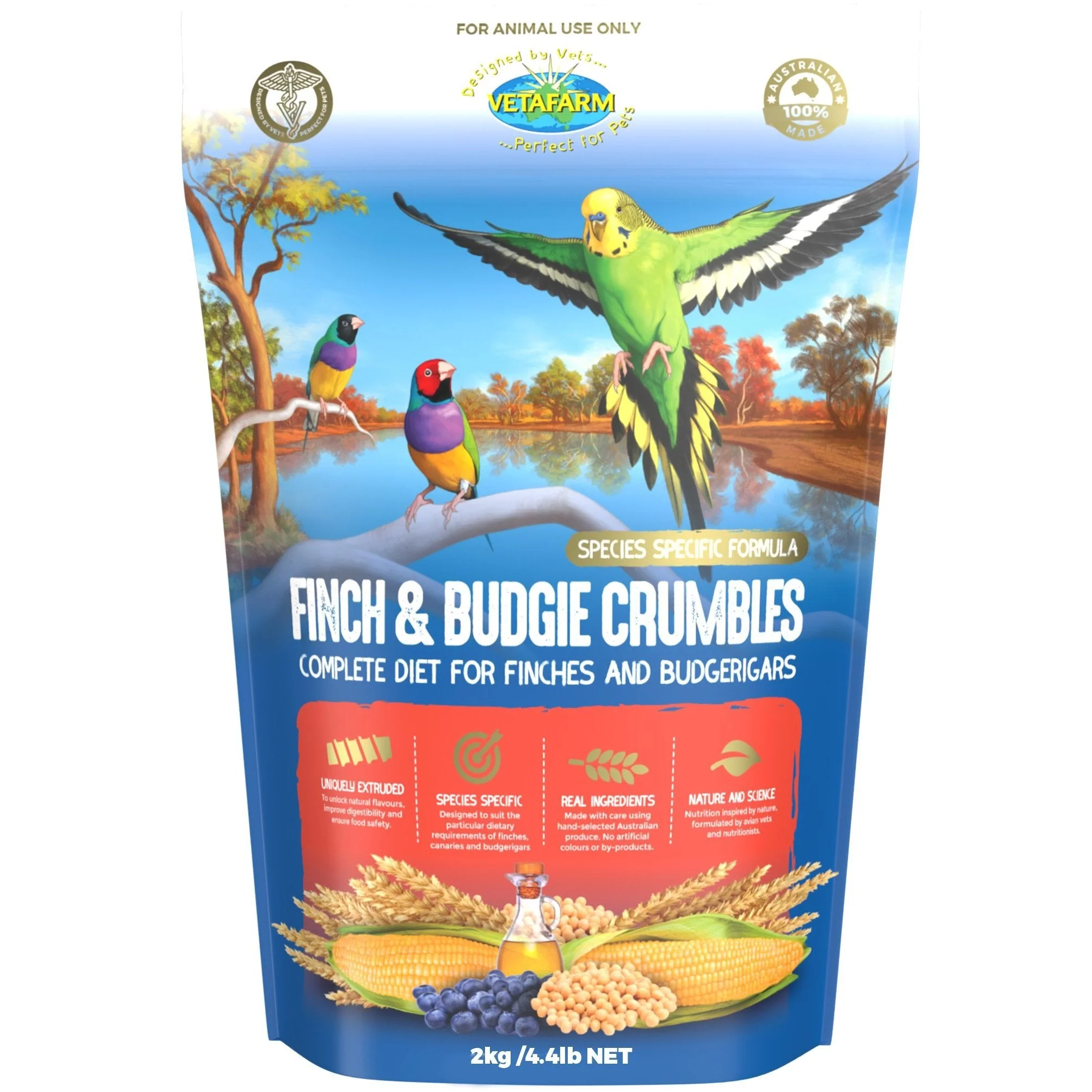 Vetafarm Finch and Budgie Crumbles Bird Food 2kg