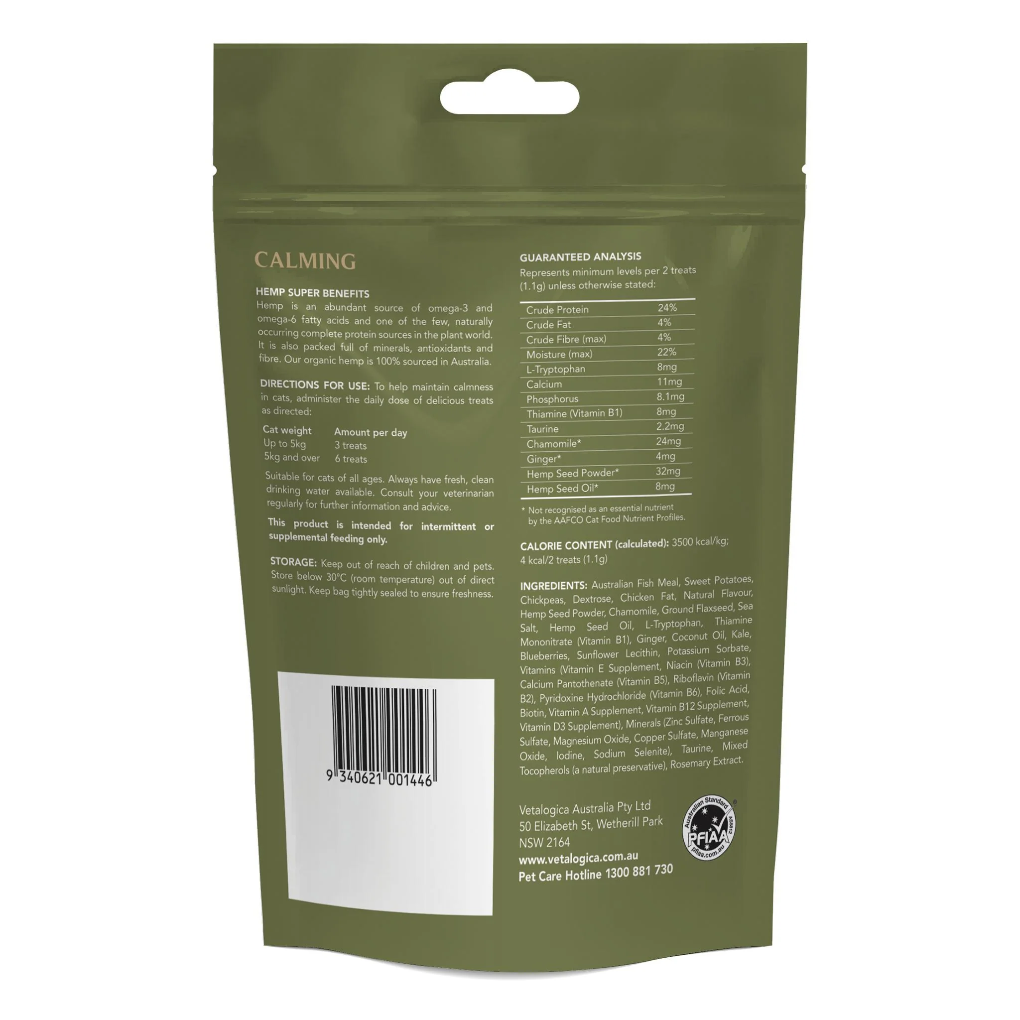 Vetalogica Hemp Clinicals Calming Cat Treats 100g* - Image 2