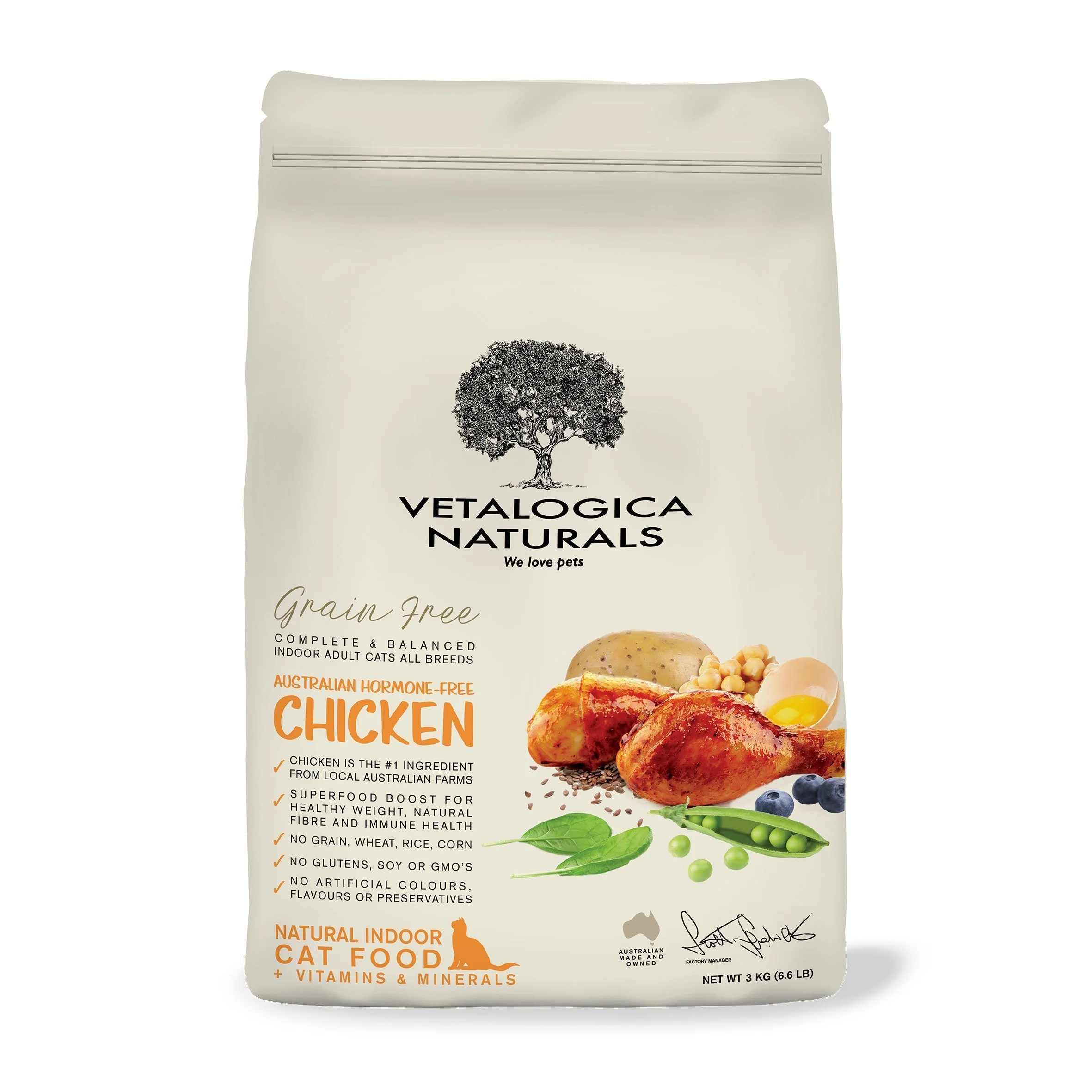 Vetalogica Naturals Grain Free Chicken Indoor Dry Cat Food 3kg - Image 3
