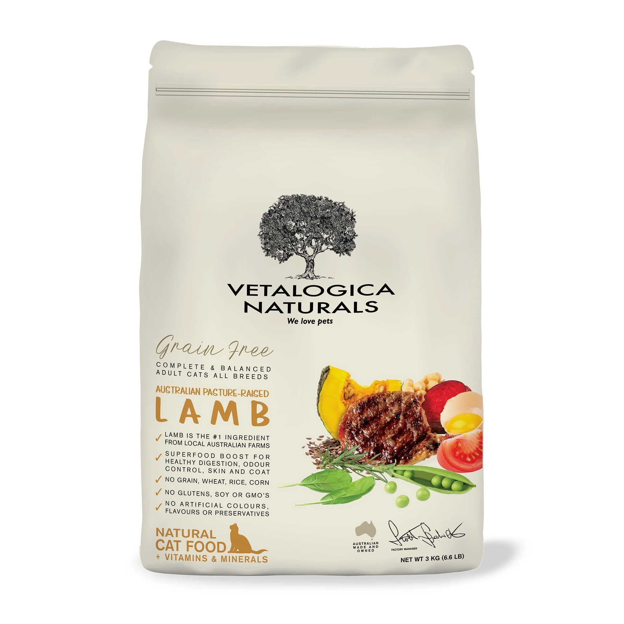 Vetalogica Naturals Grain Free Lamb Dry Cat Food 3kg - Image 3