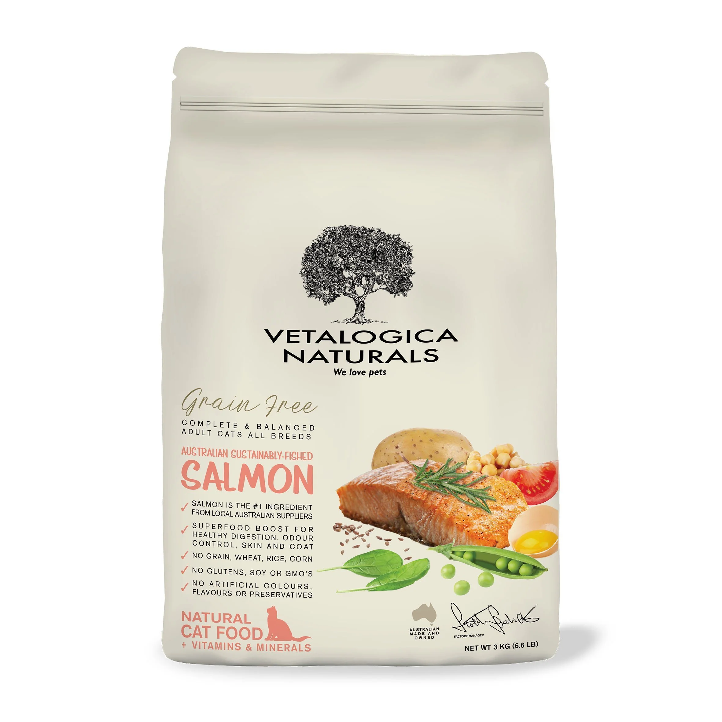 Vetalogica Naturals Grain Free Salmon Dry Cat Food 3kg - Image 3