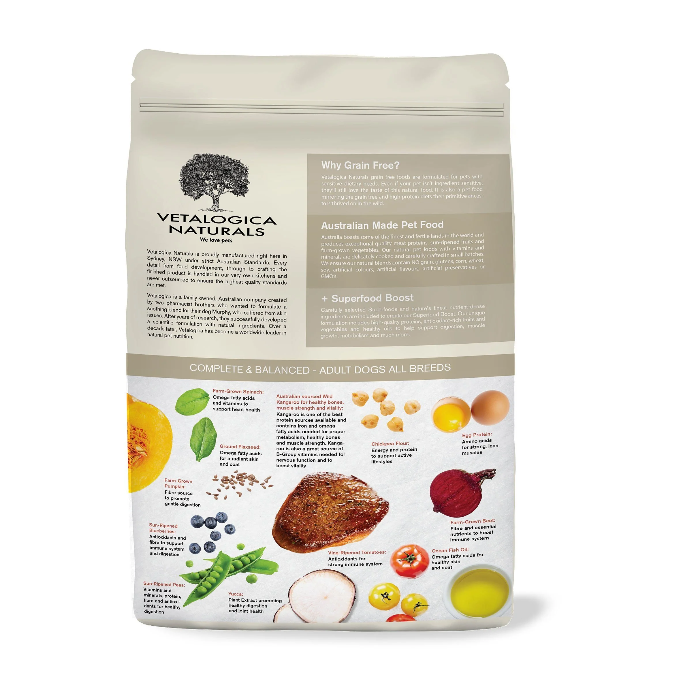 Vetalogica Naturals Grain Free Kangaroo Dry Dog Food 3kg - Image 2