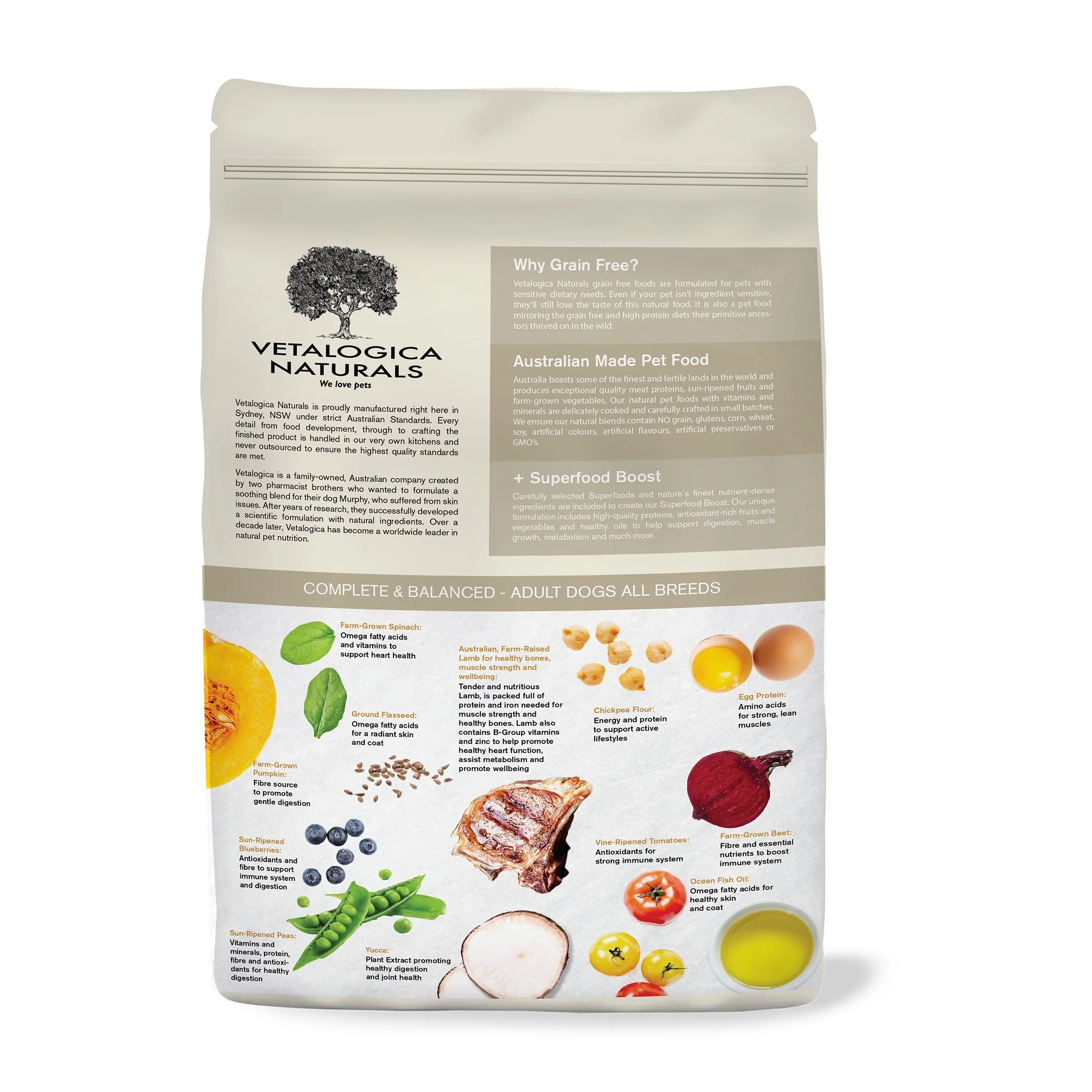 Vetalogica Naturals Grain Free Lamb Dry Dog Food 3kg - Image 2
