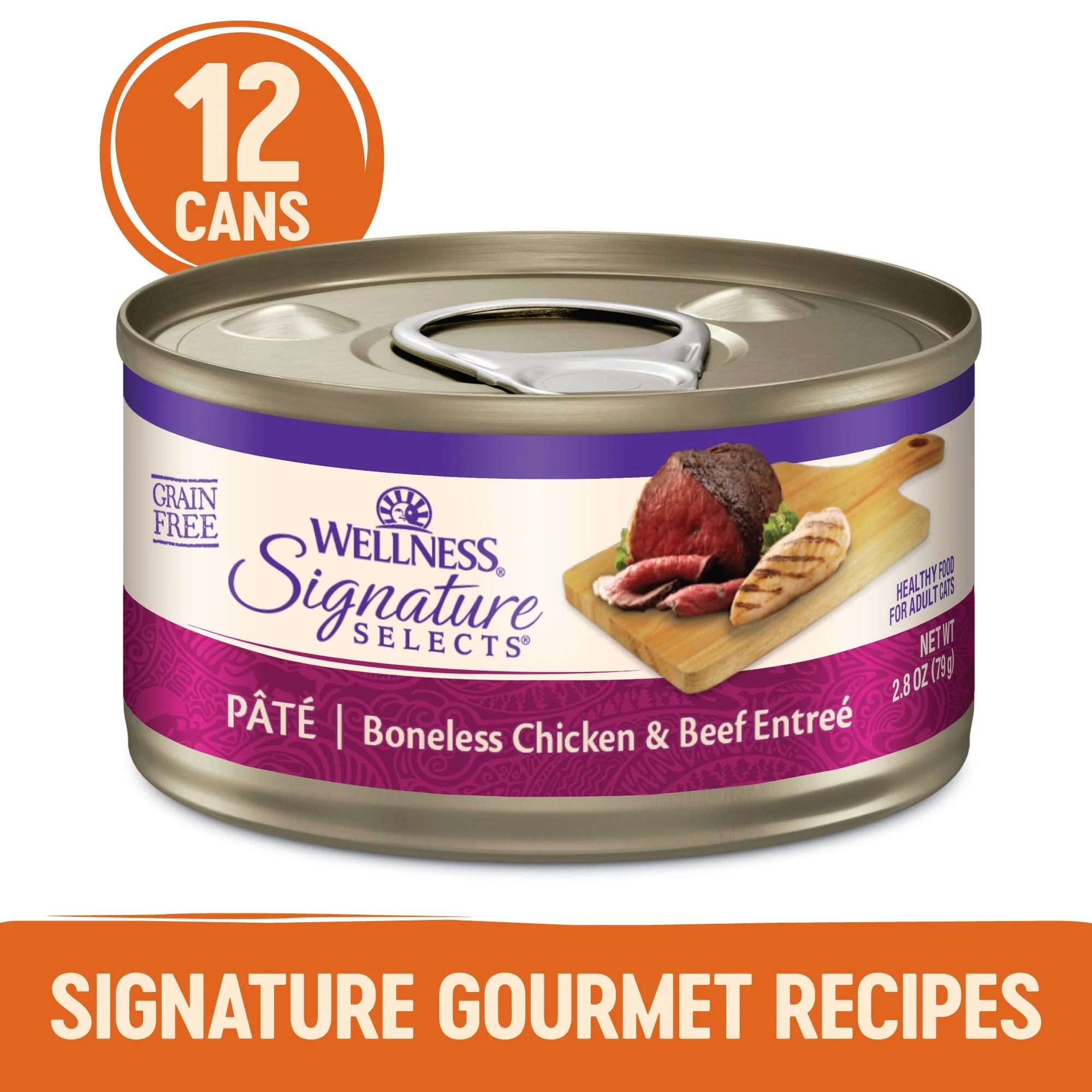 Wellness CORE Signature Selects Paté Chicken and Beef Entrée Wet Cat Food 79g x 12 - Image 2
