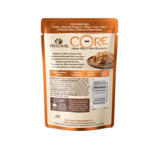 Wellness CORE Simply Shreds Shredded Chicken Recipe in Broth Wet Cat Food 50g x 12 - Image 2