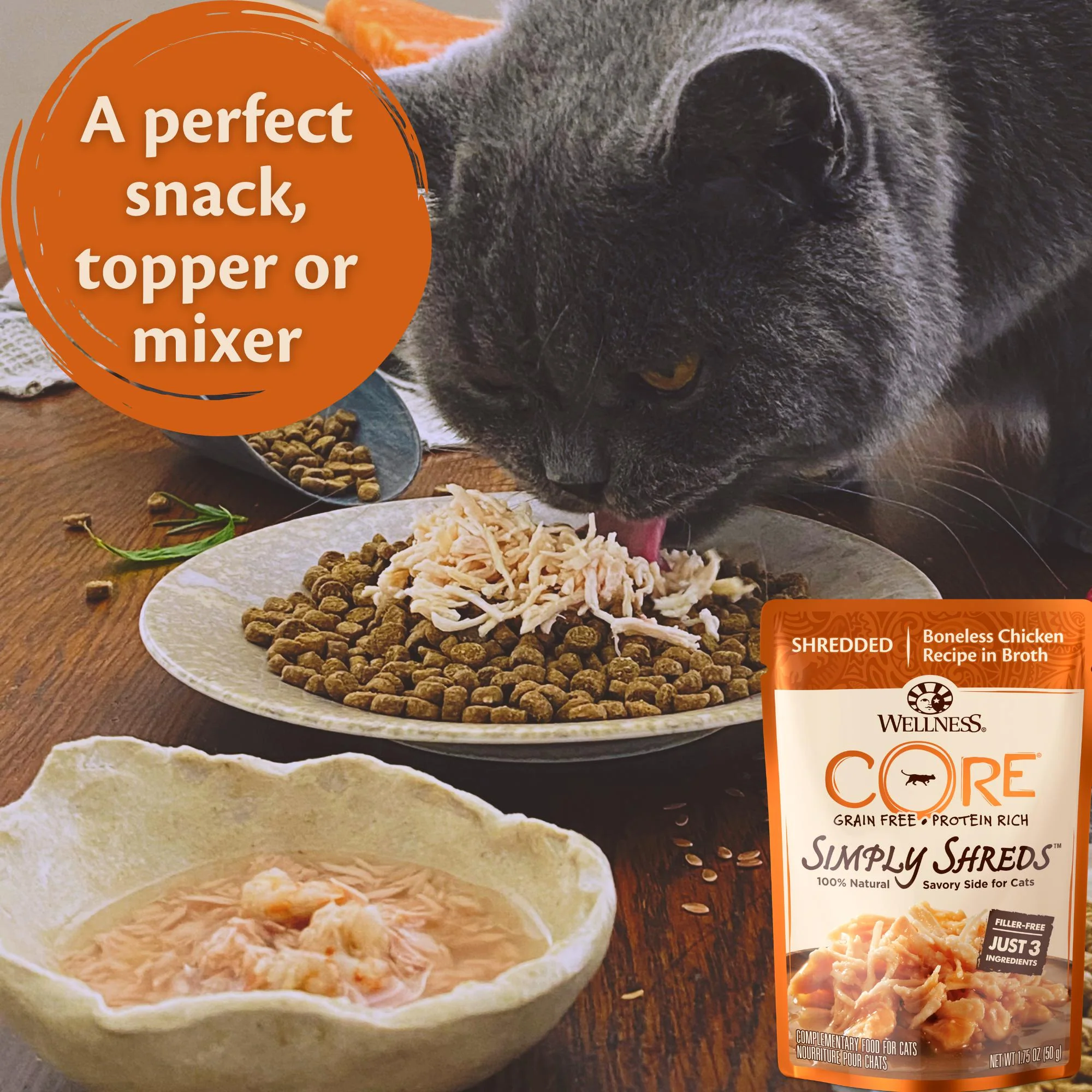 Wellness CORE Simply Shreds Shredded Chicken Wet Cat Food 50g - Image 4