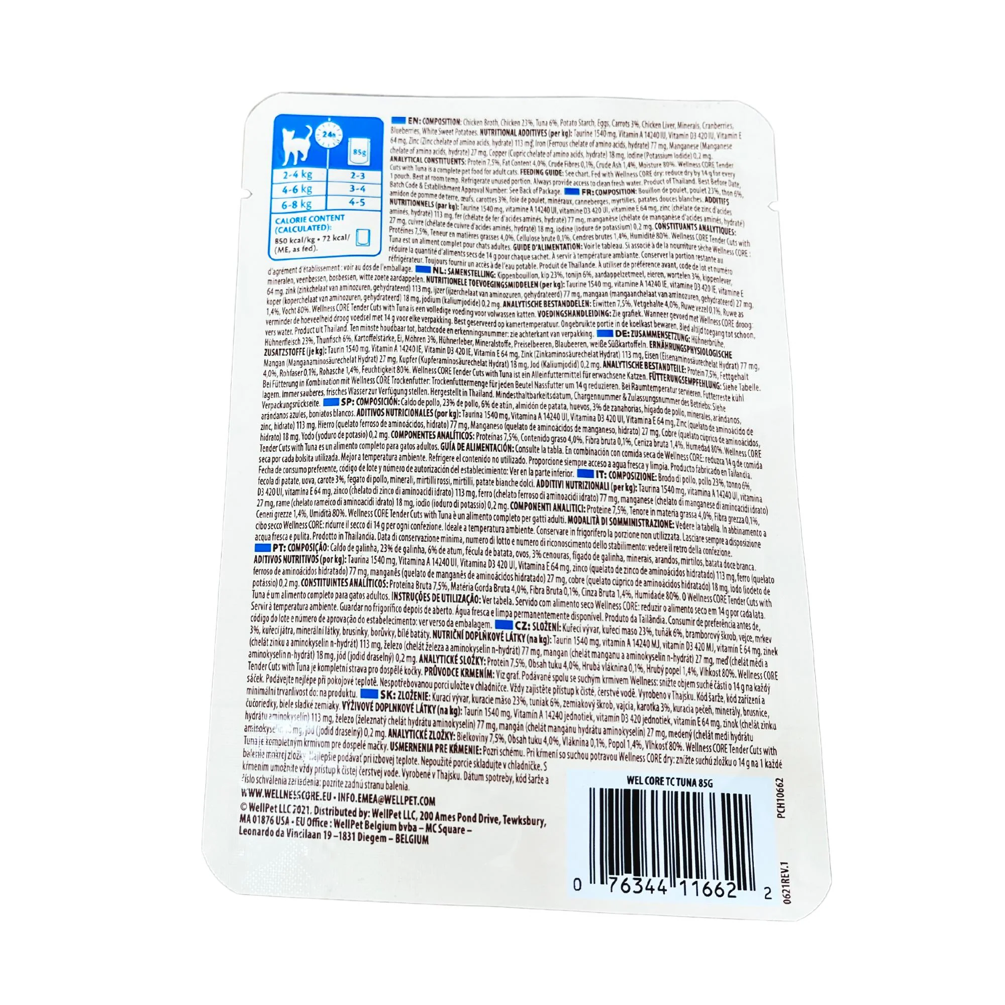 Wellness CORE Tender Cuts with Tuna in Gravy Wet Cat Food 85g - Image 2